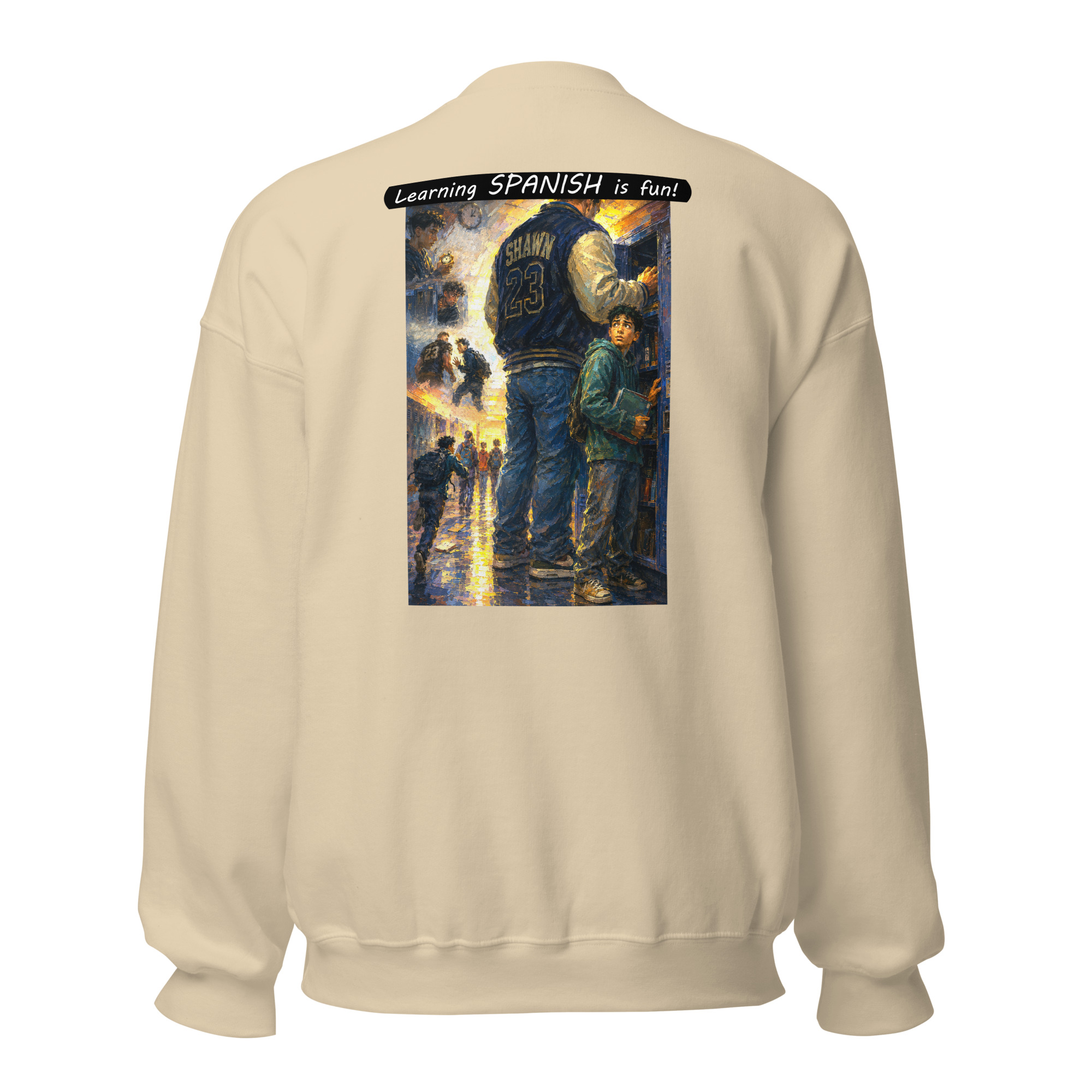 Unisex Crew Neck Sweatshirt - Learning SPANISH is fun! - The School Locker - Image 35