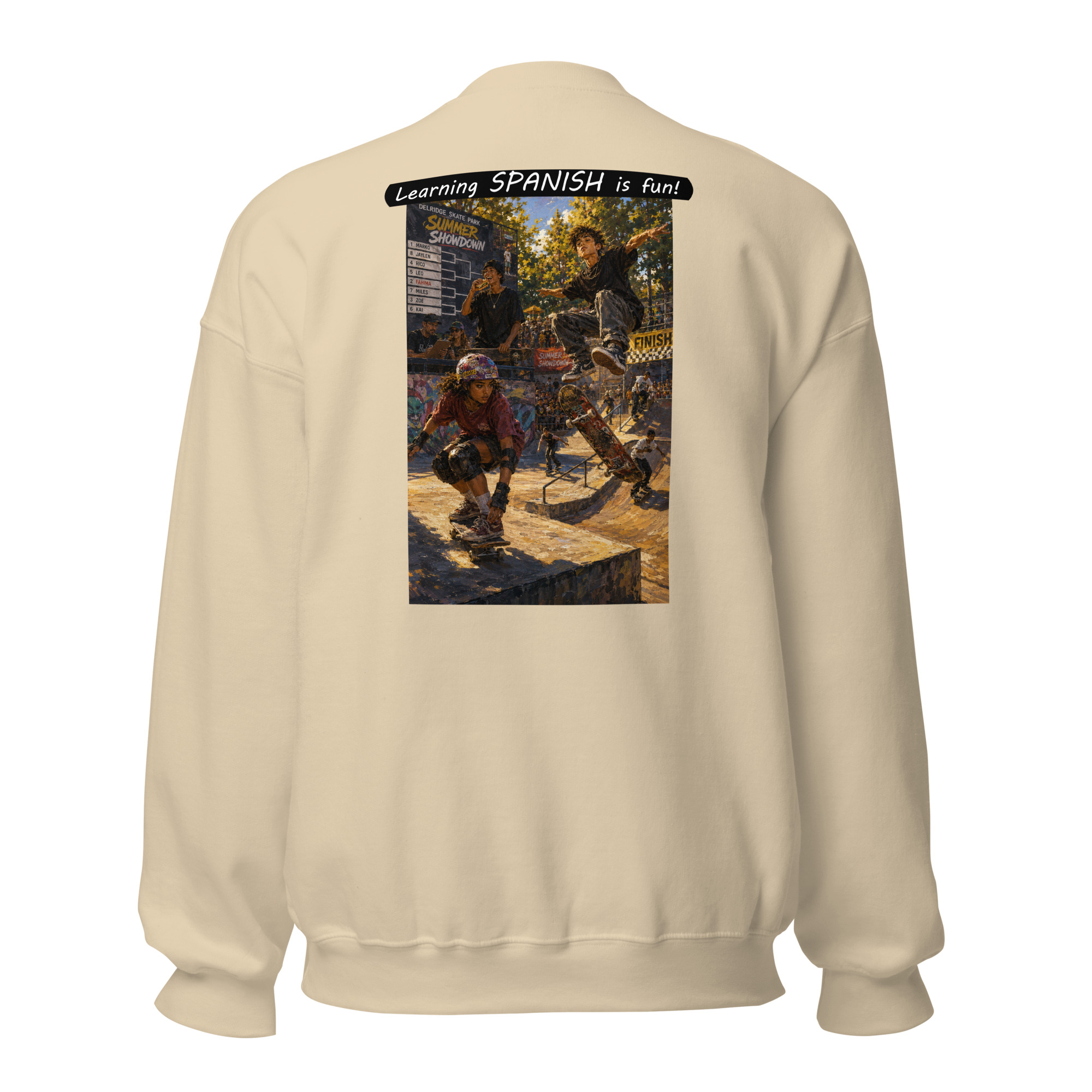 Unisex Crew Neck Sweatshirt - Learning SPANISH is fun! - The Summer Showdown - Image 37