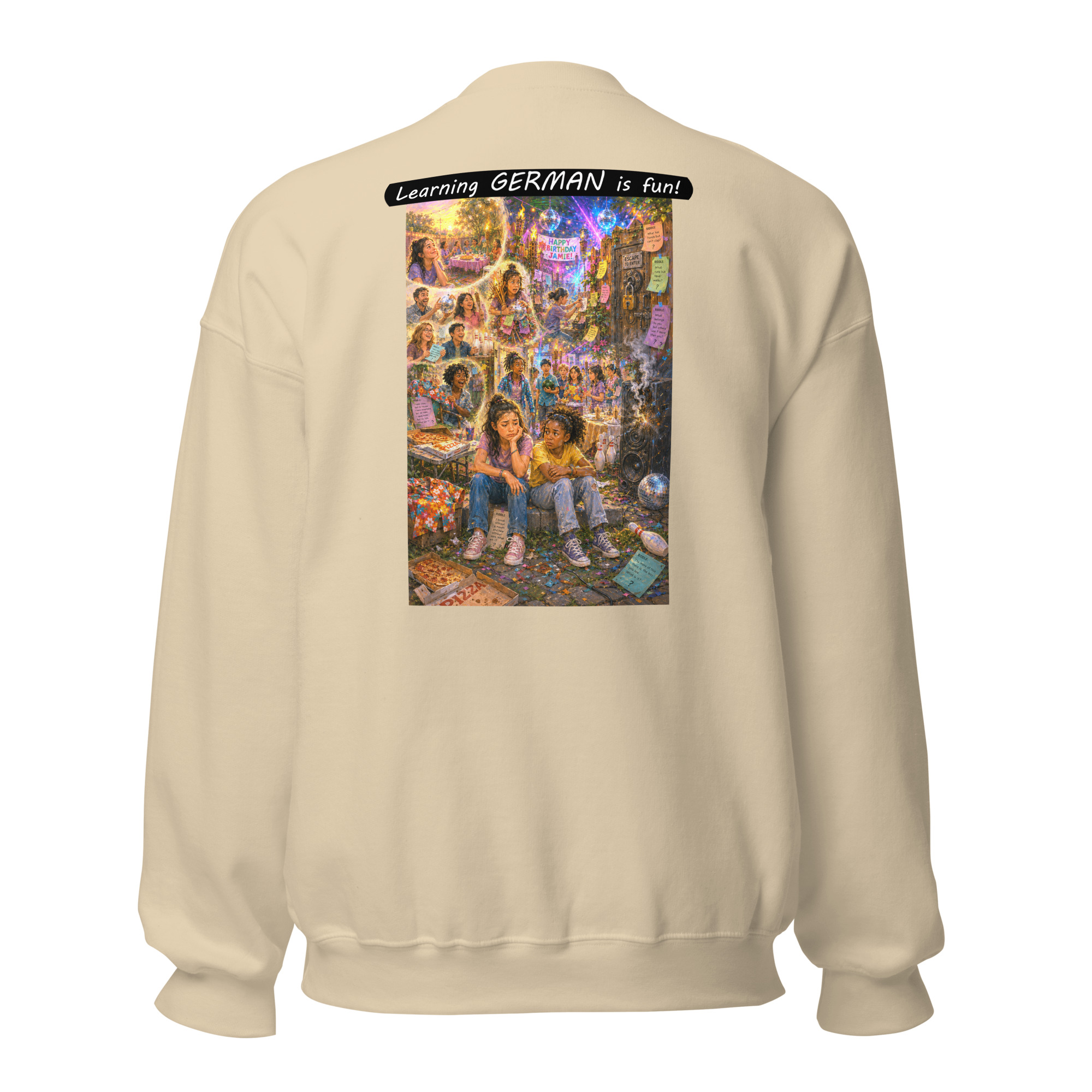 Unisex Crew Neck Sweatshirt - Learning GERMAN is fun! - The Surprise Party - Image 51