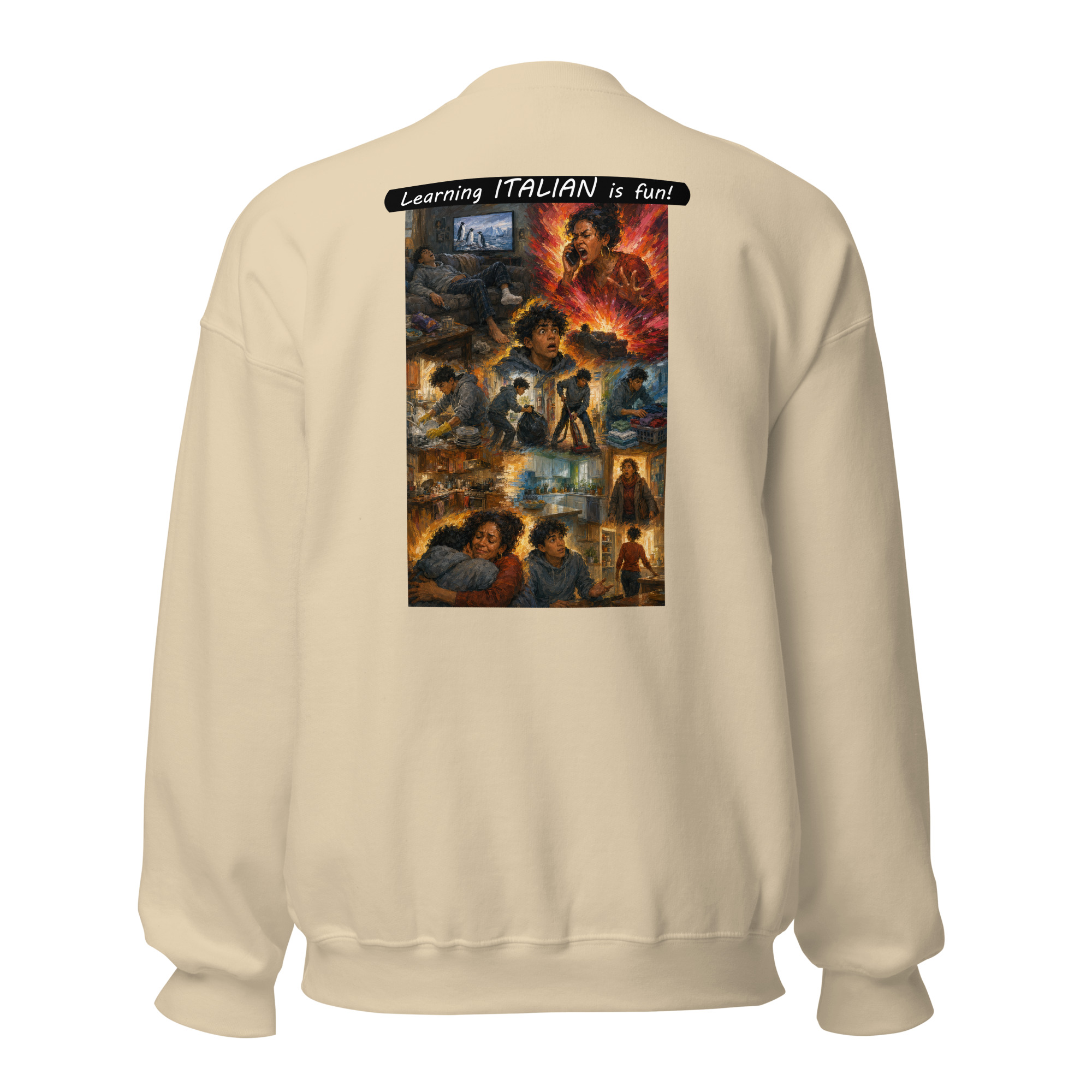 Unisex Crew Neck Sweatshirt - Learning ITALIAN is fun! - Your Mama - Image 43