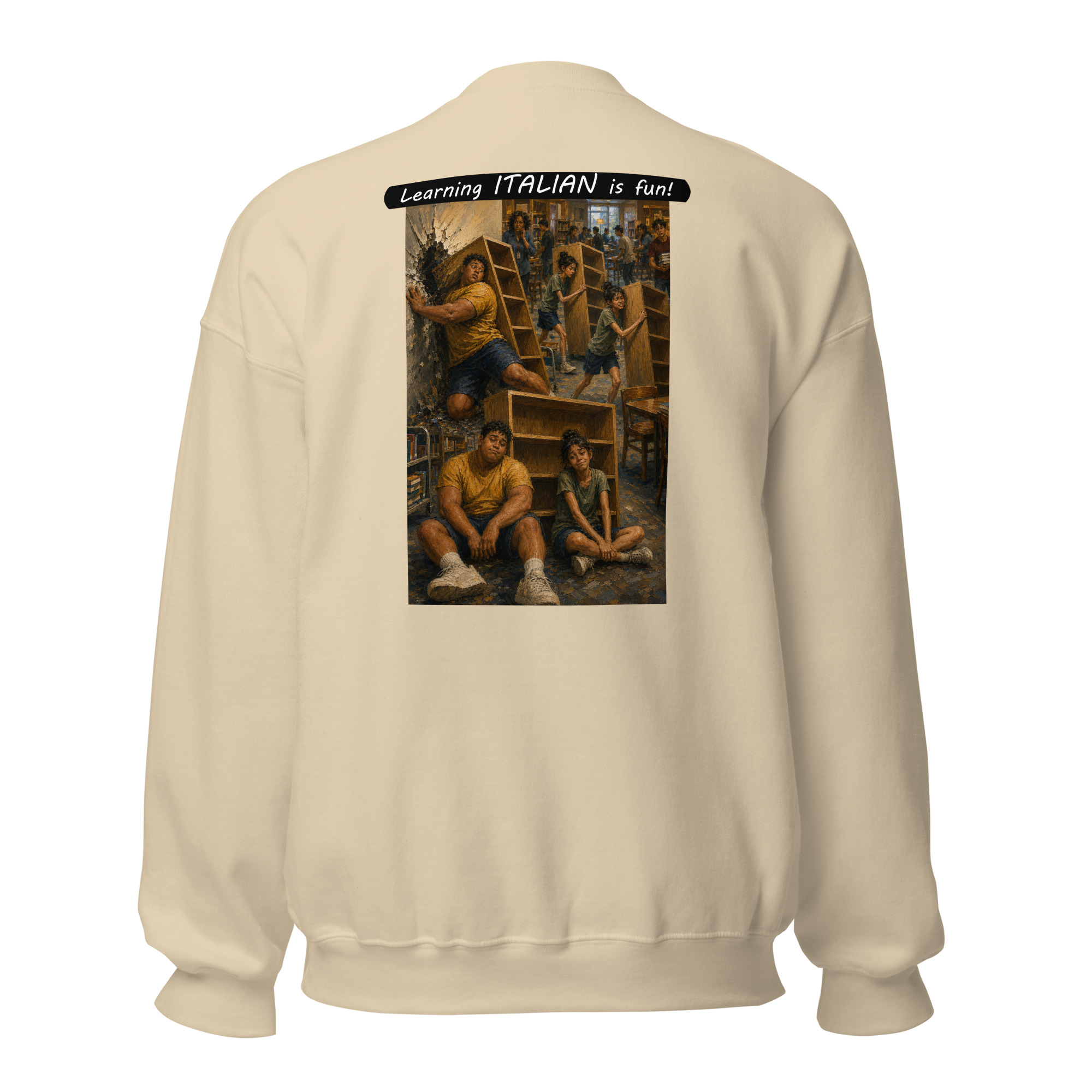 Unisex Crew Neck Sweatshirt - Learning ITALIAN is fun! - Fair Trade - Image 35