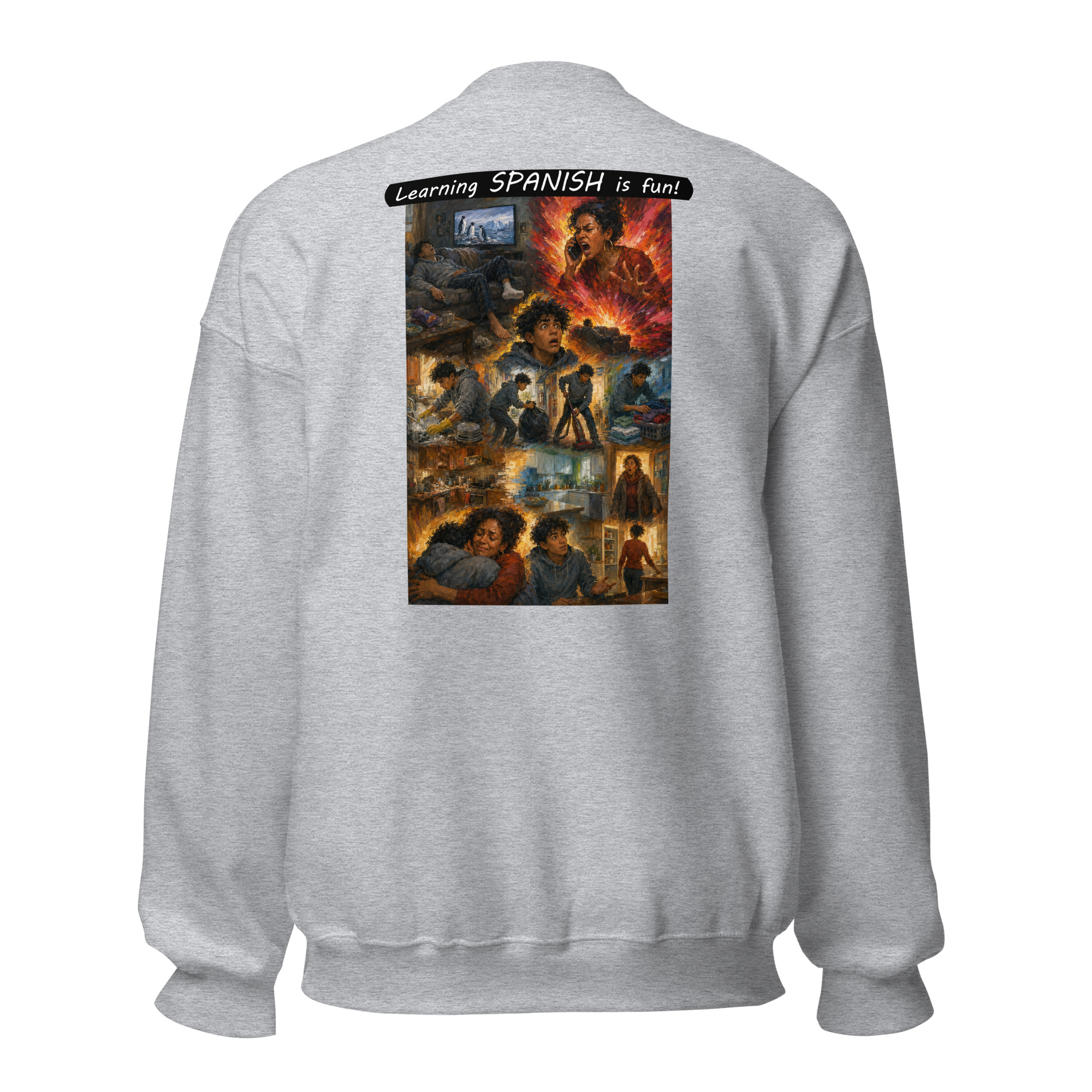Unisex Crew Neck Sweatshirt - Learning SPANISH is fun! - Your Mama - Image 19