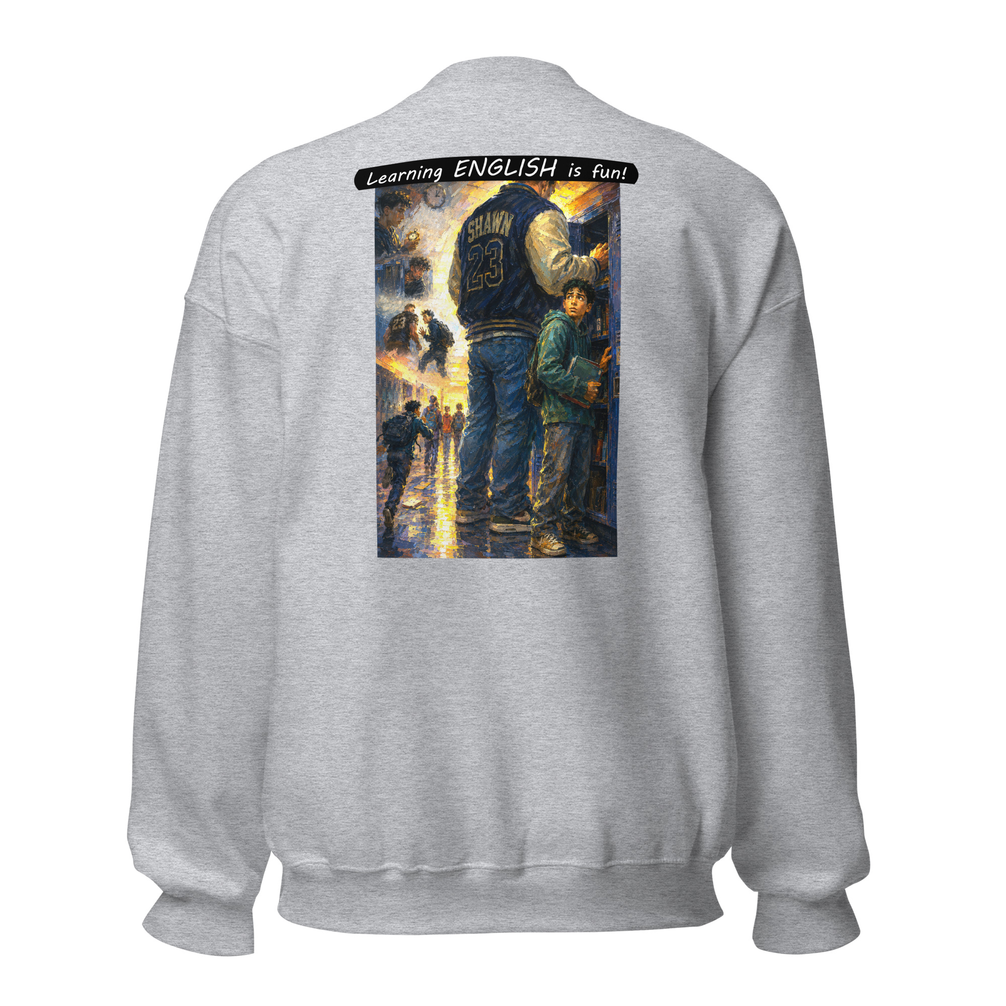 Unisex Crew Neck Sweatshirt - Learning ENGLISH is fun! - The School Locker - Image 19