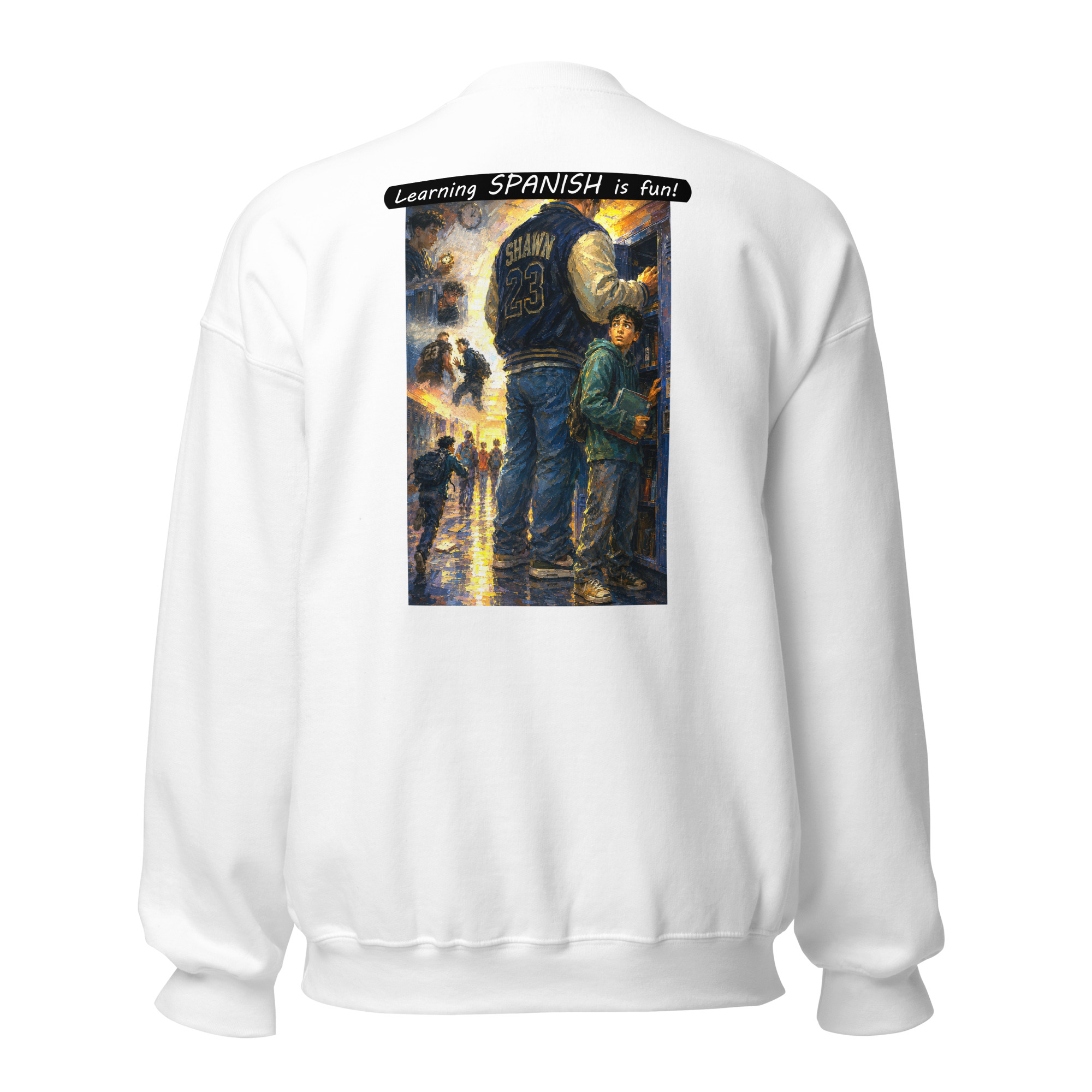 Unisex Crew Neck Sweatshirt - Learning SPANISH is fun! - The School Locker - Image 39