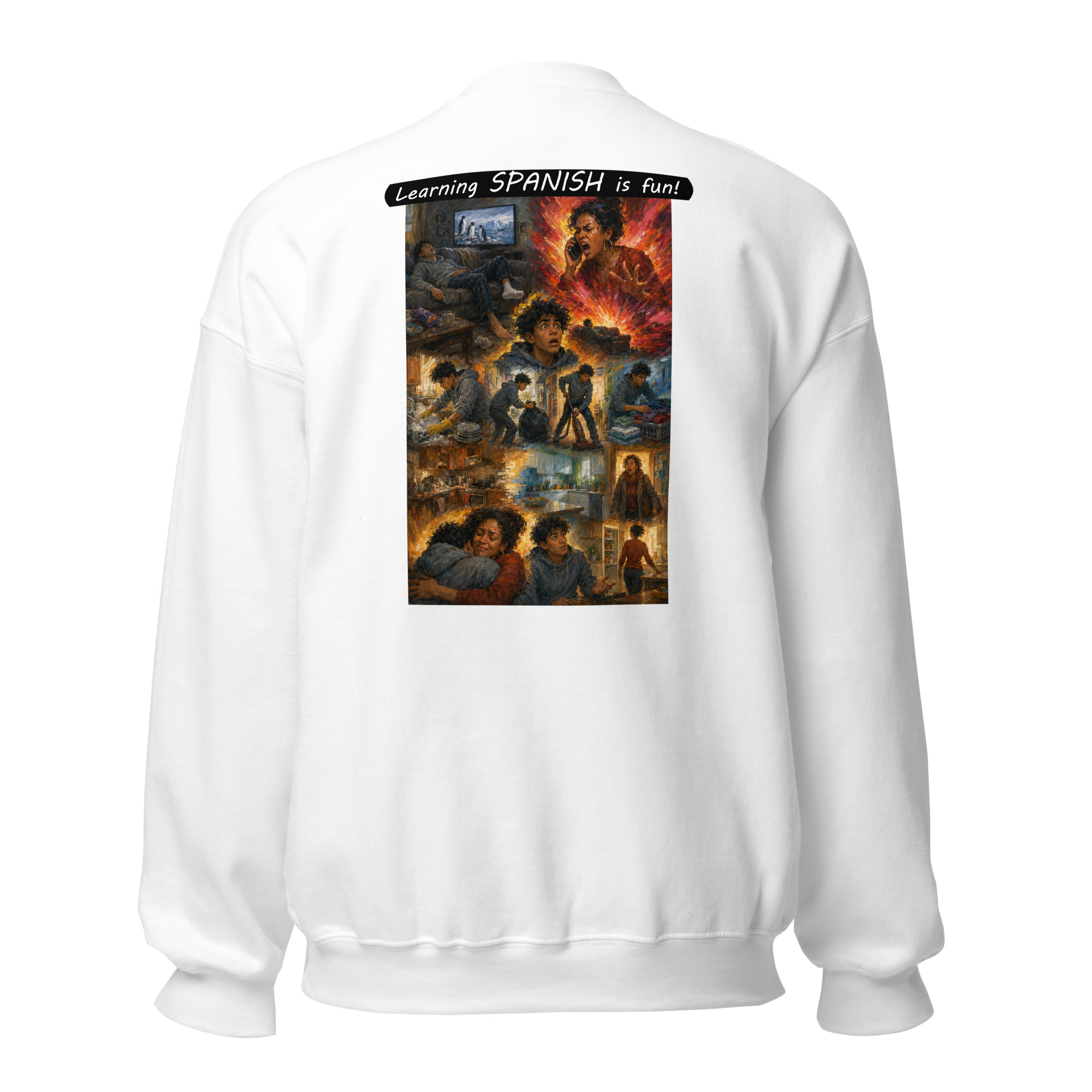 Unisex Crew Neck Sweatshirt - Learning SPANISH is fun! - Your Mama - Image 49