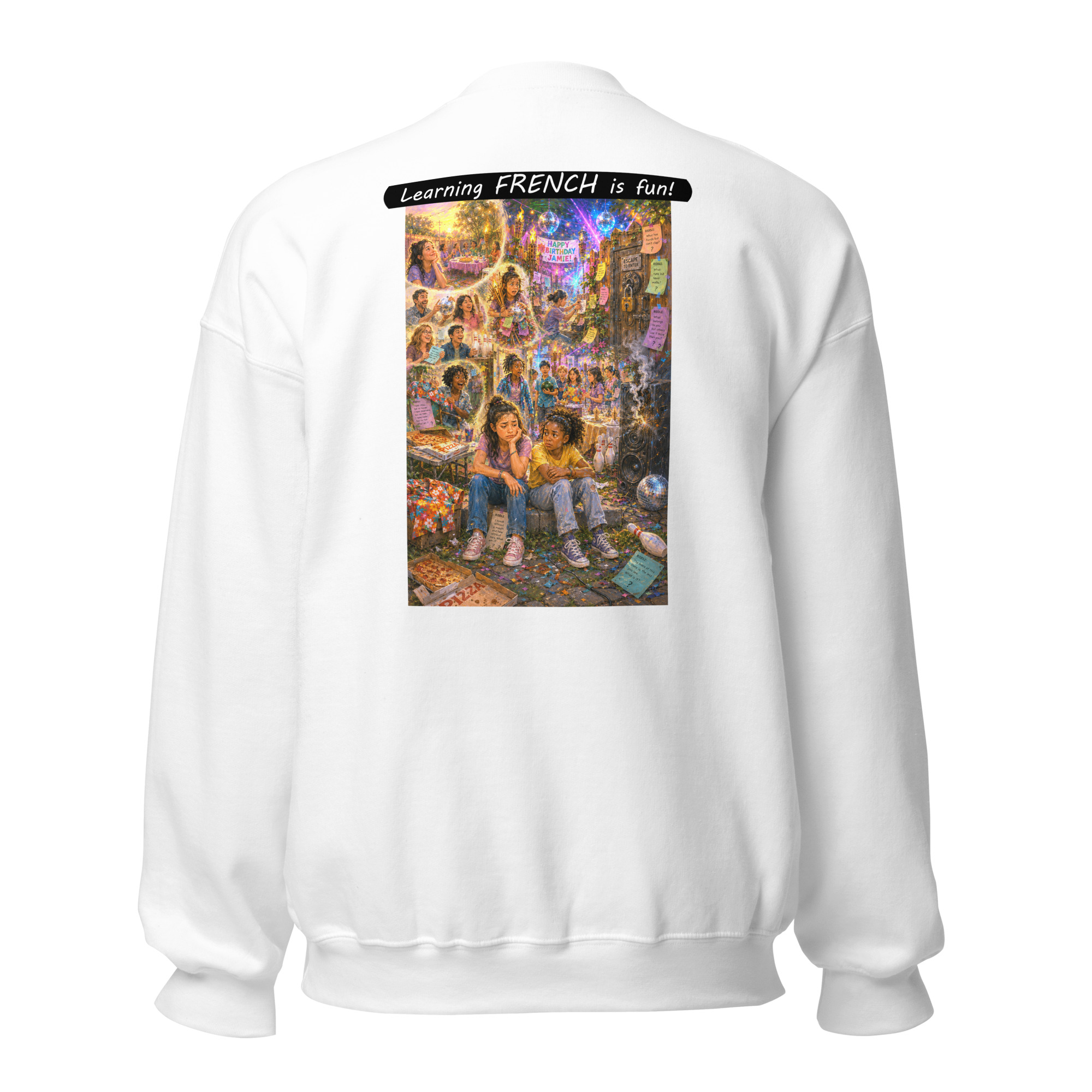 Unisex Crew Neck Sweatshirt - Learning FRENCH is fun! - The Surprise Party - Image 45