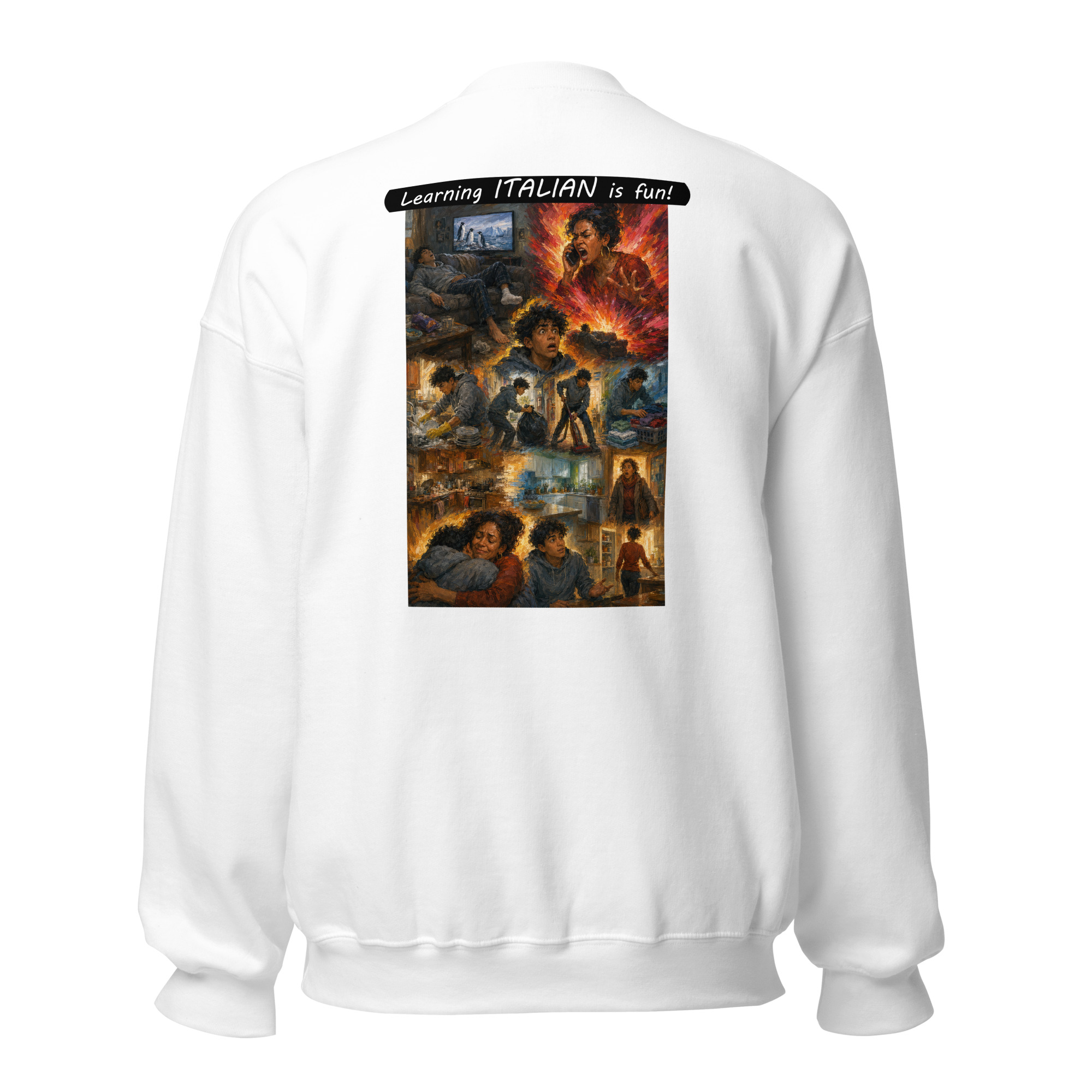 Unisex Crew Neck Sweatshirt - Learning ITALIAN is fun! - Your Mama - Image 49