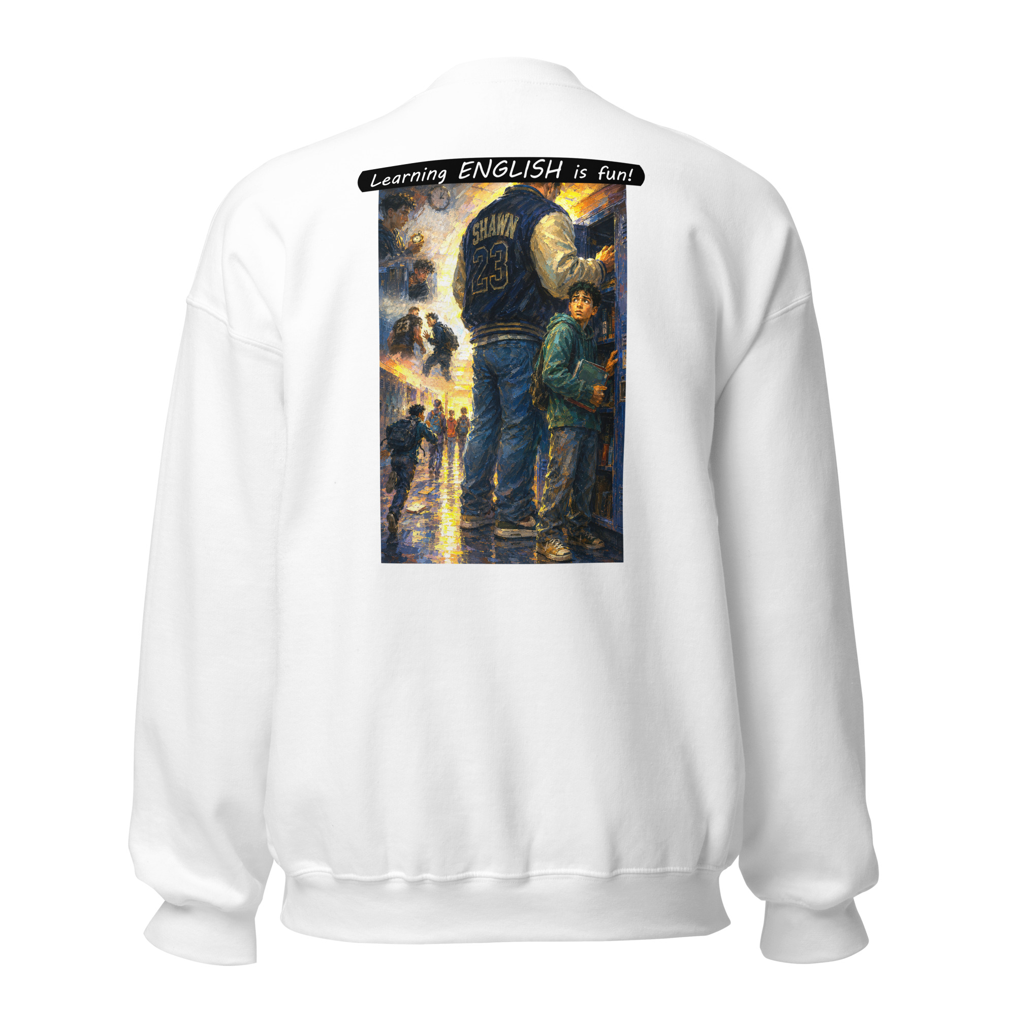 Unisex Crew Neck Sweatshirt - Learning ENGLISH is fun! - The School Locker - Image 39