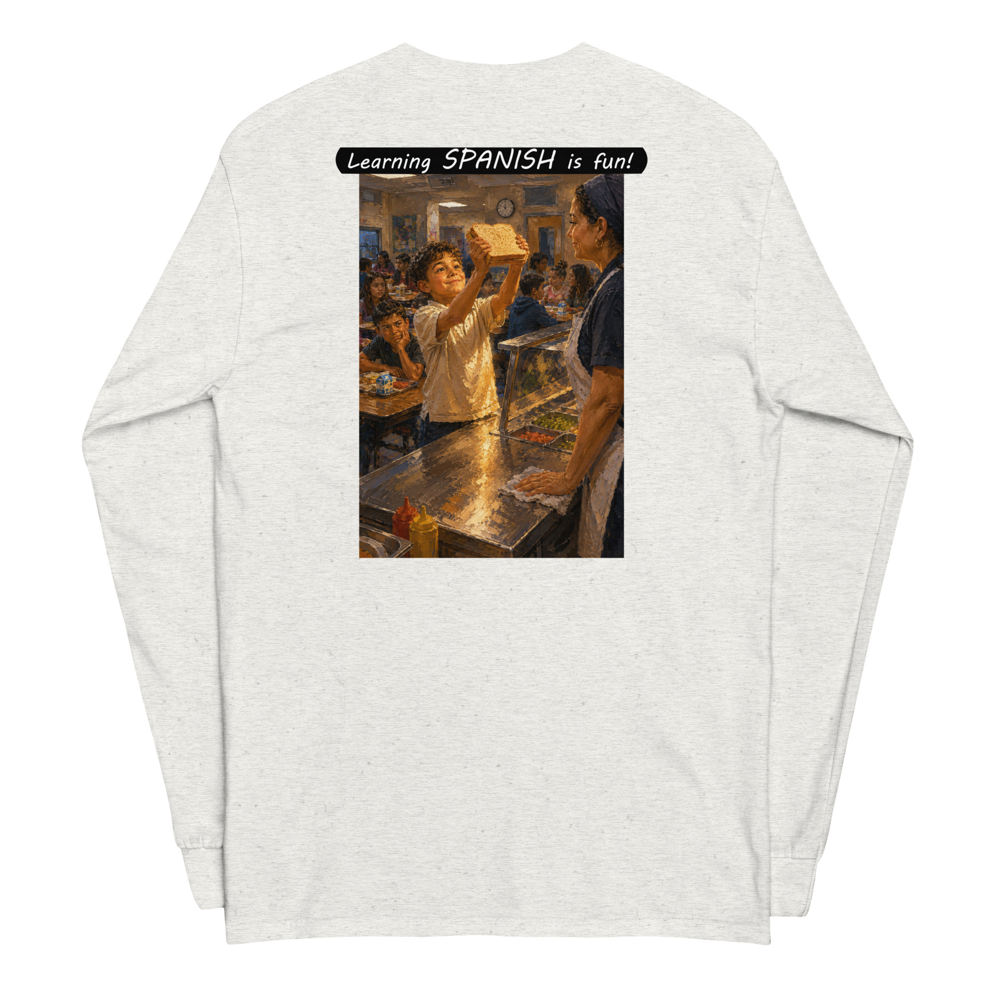 Unisex Long Sleeve Shirt - Learning SPANISH is fun! - Crusty Roof Tiles - Image 30