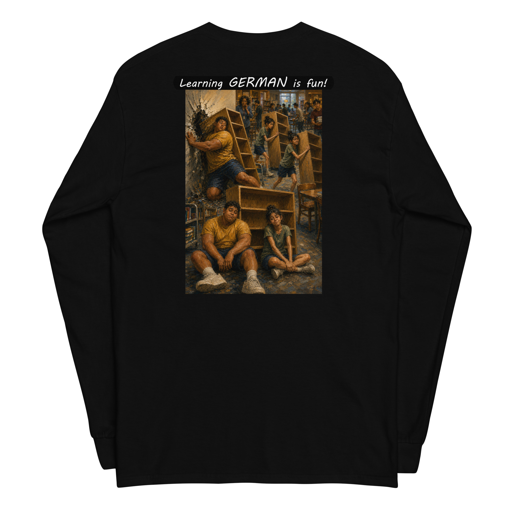 Unisex Long Sleeve Shirt - Learning GERMAN is fun! - Fair Trade - Image 8