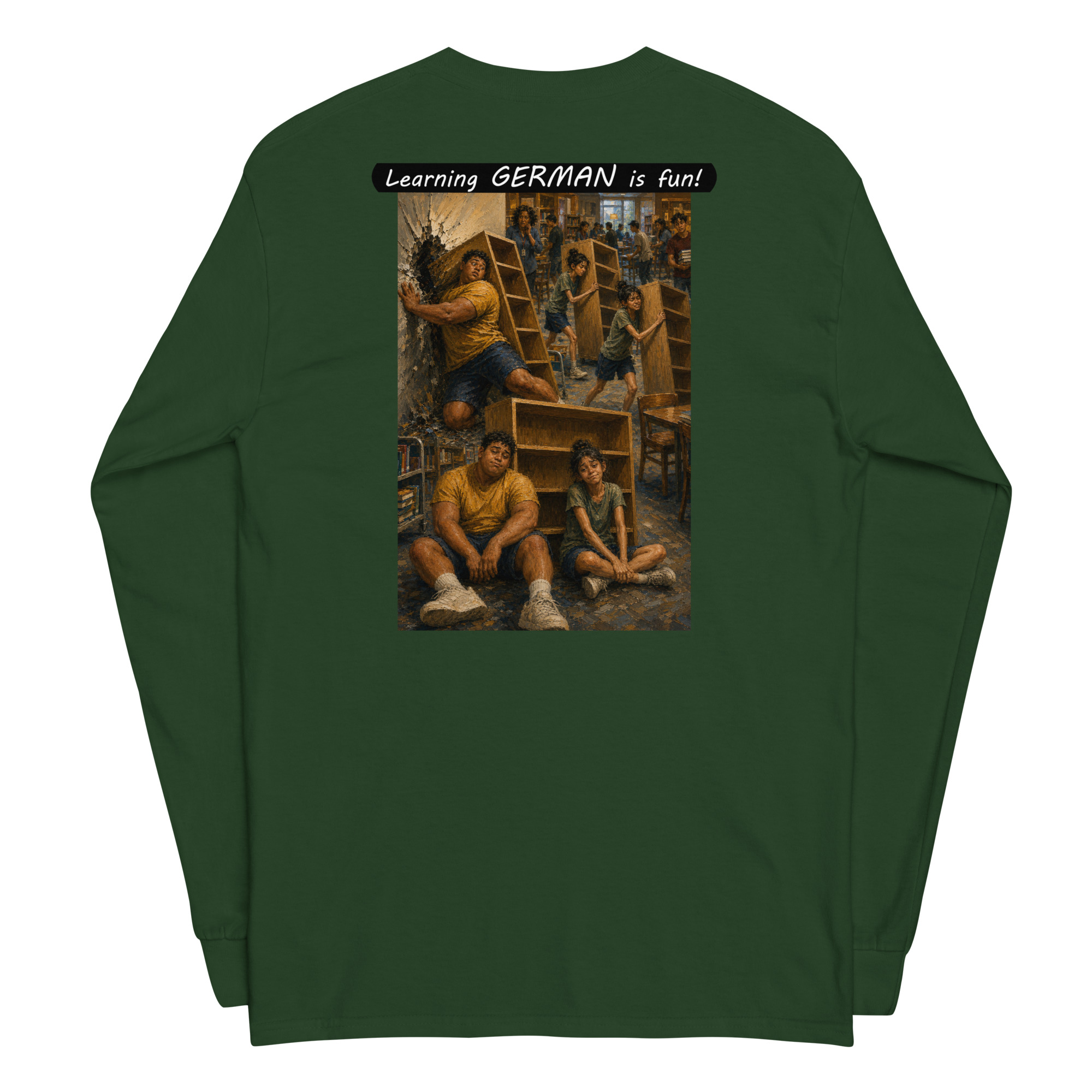 Unisex Long Sleeve Shirt - Learning GERMAN is fun! - Fair Trade - Image 14