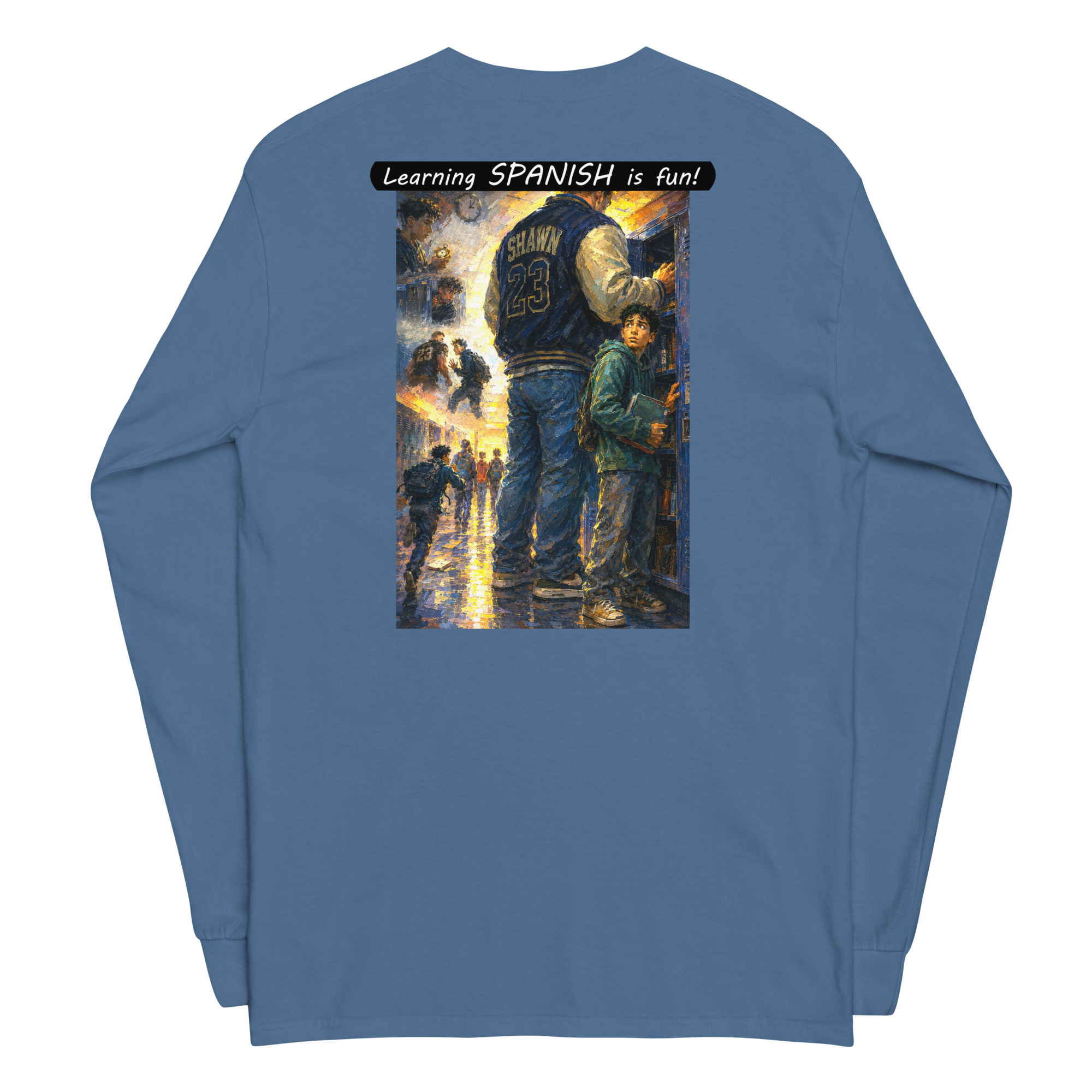 Unisex Long Sleeve Shirt - Learning SPANISH is fun! - The School Locker - Image 6
