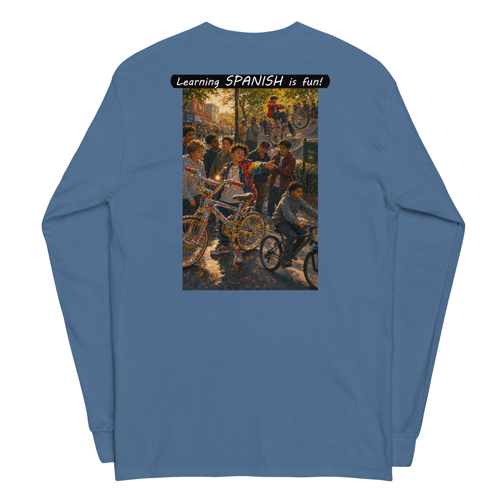 Unisex Long Sleeve Shirt - Learning SPANISH is fun! - The Show Off - Image 16