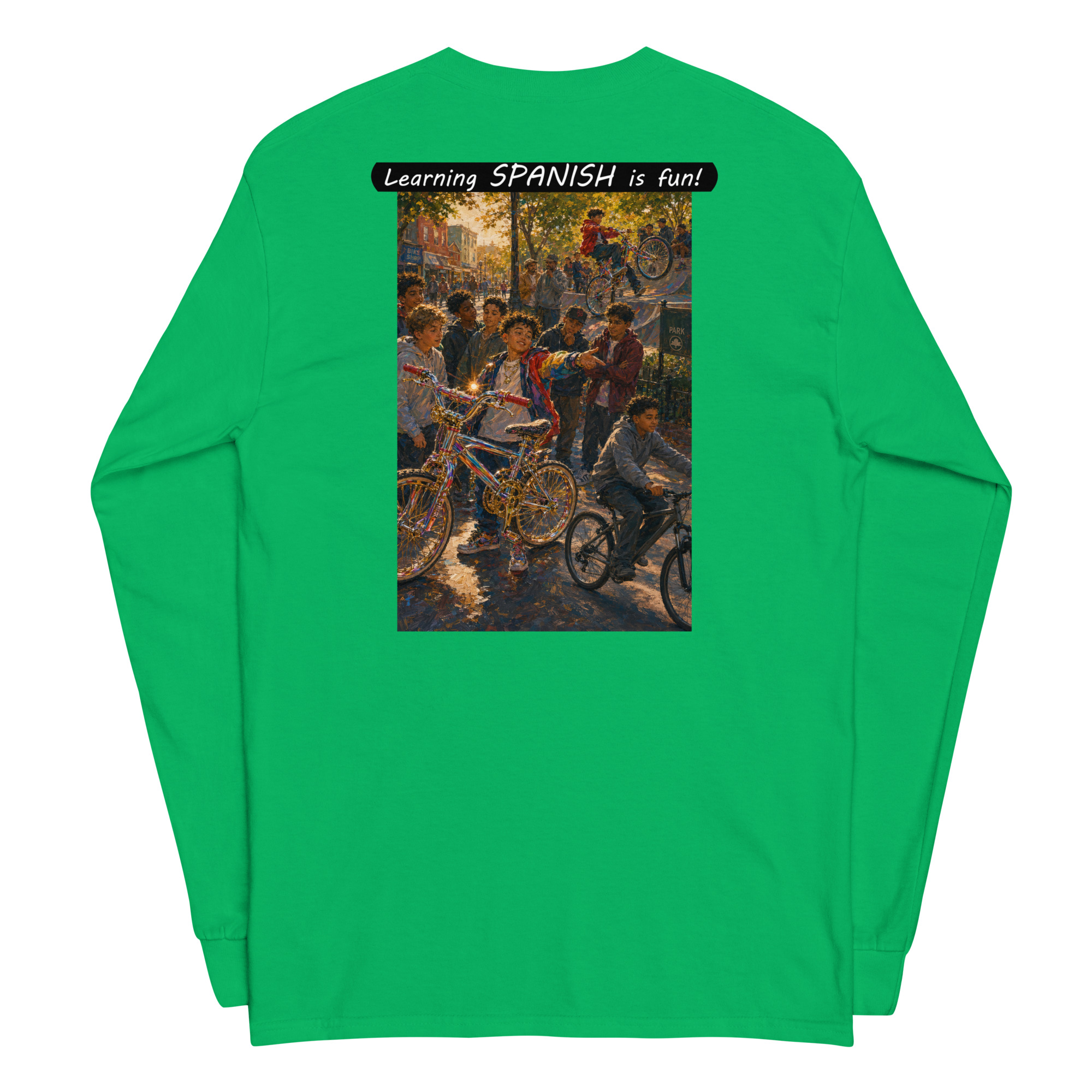 Unisex Long Sleeve Shirt - Learning SPANISH is fun! - The Show Off - Image 18