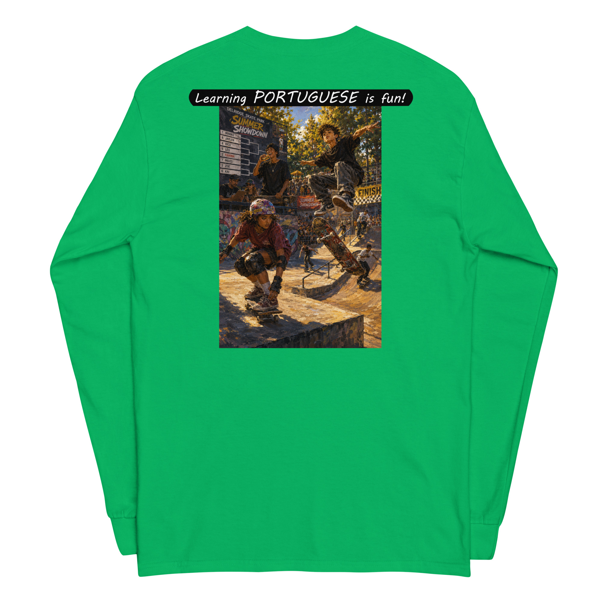 Unisex Long Sleeve Shirt - Learning PORTUGUESE is fun! - The Summer Showdown - Image 22