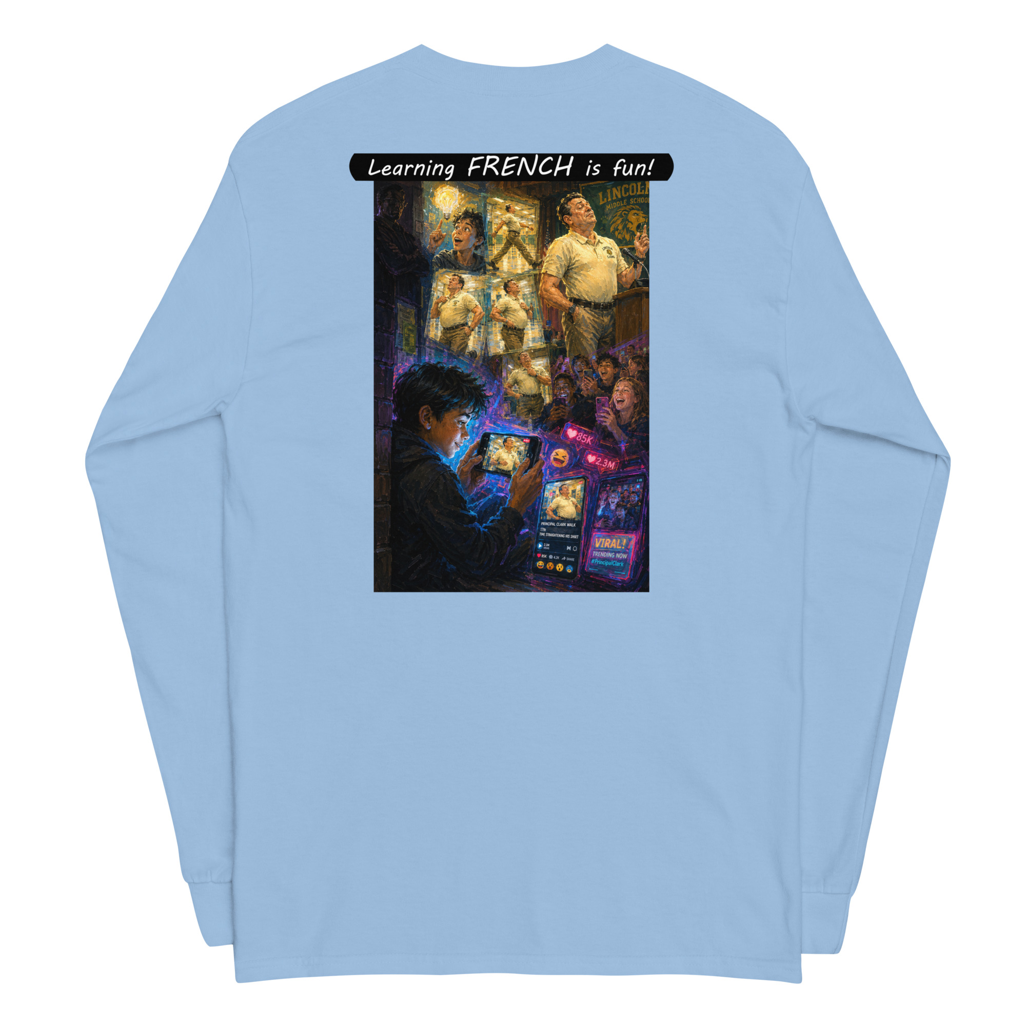 Unisex Long Sleeve Shirt - Learning FRENCH is fun! - The Influencer - Image 25