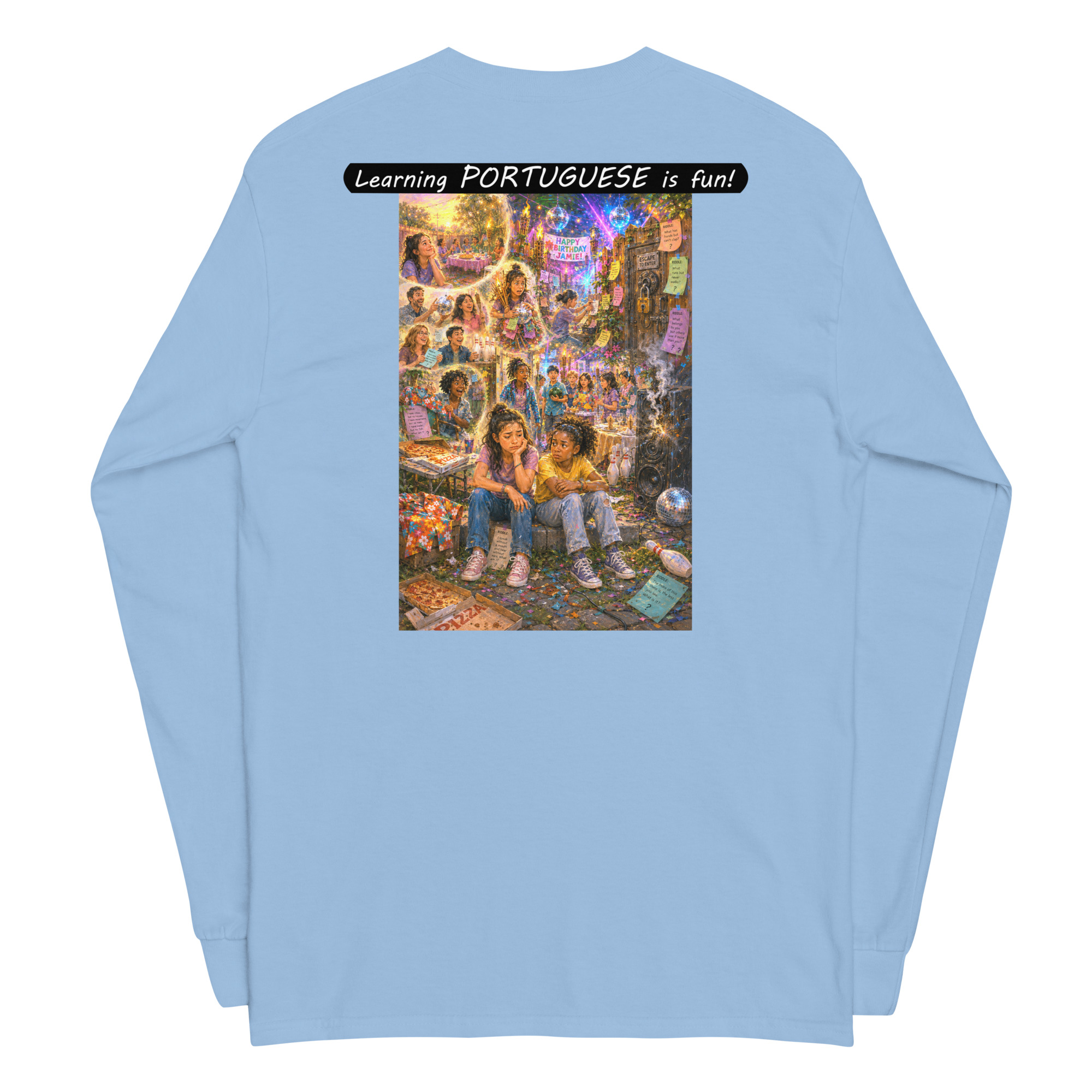Unisex Long Sleeve Shirt - Learning PORTUGUESE is fun! - The Surprise Party - Image 21