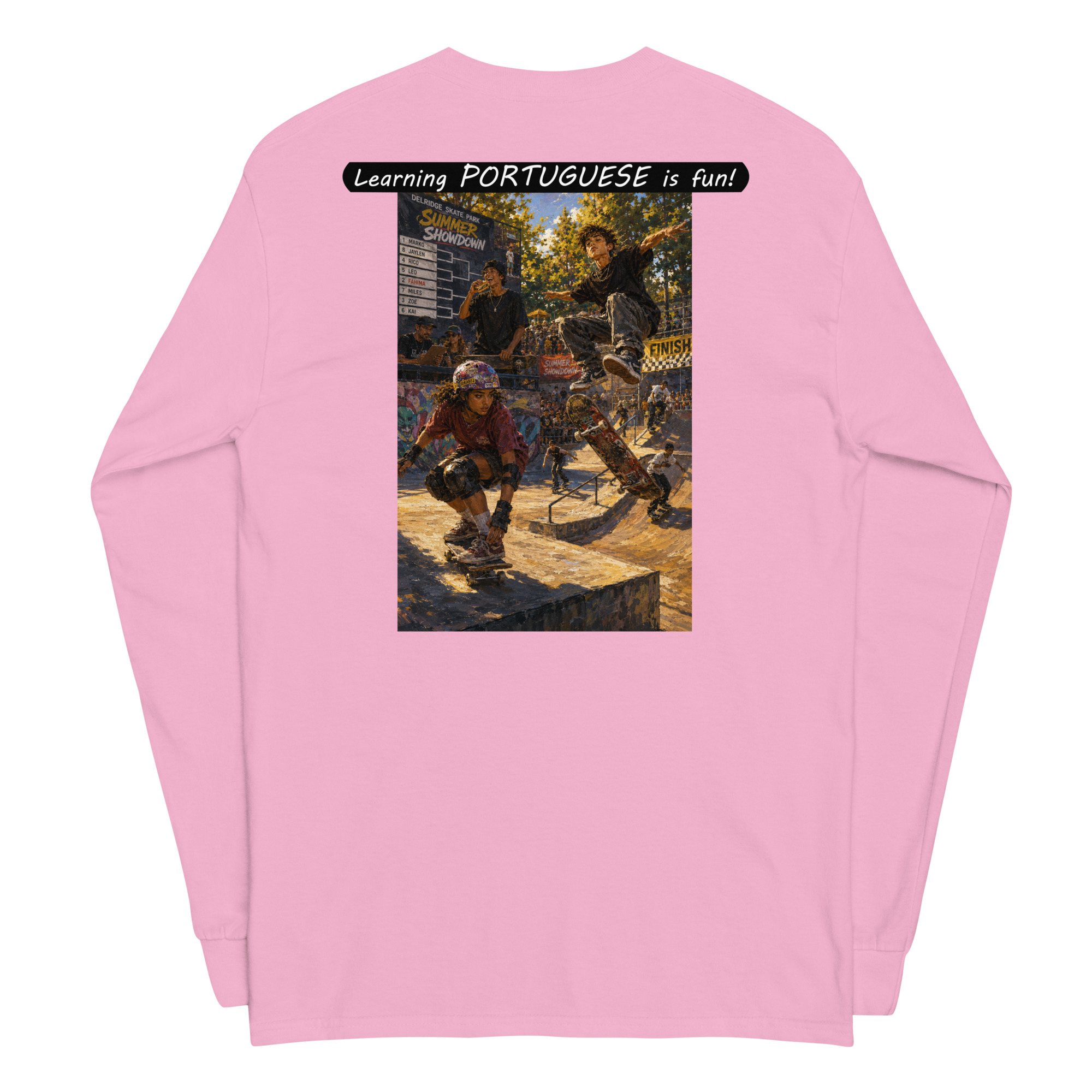 Unisex Long Sleeve Shirt - Learning PORTUGUESE is fun! - The Summer Showdown - Image 30