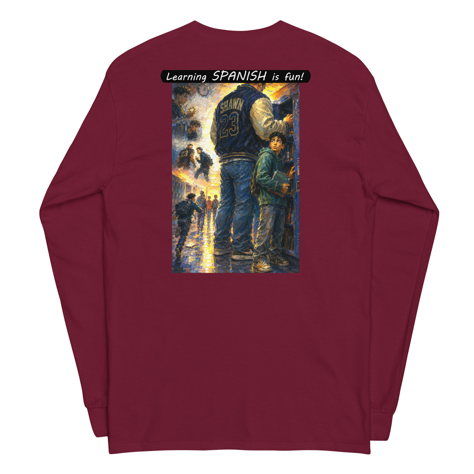 Unisex Long Sleeve Shirt - Learning SPANISH is fun! - The School Locker - Image 12