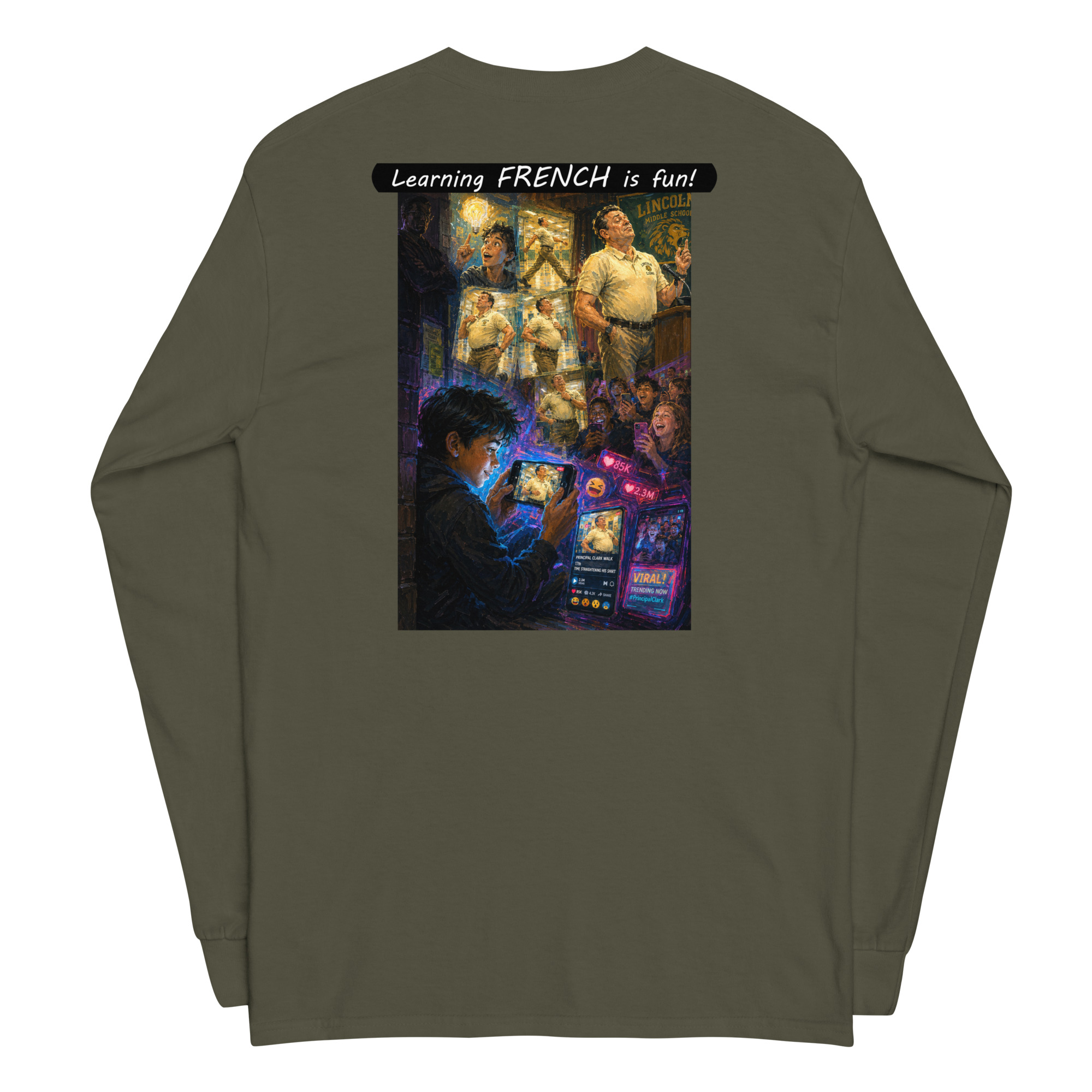 Unisex Long Sleeve Shirt - Learning FRENCH is fun! - The Influencer - Image 17