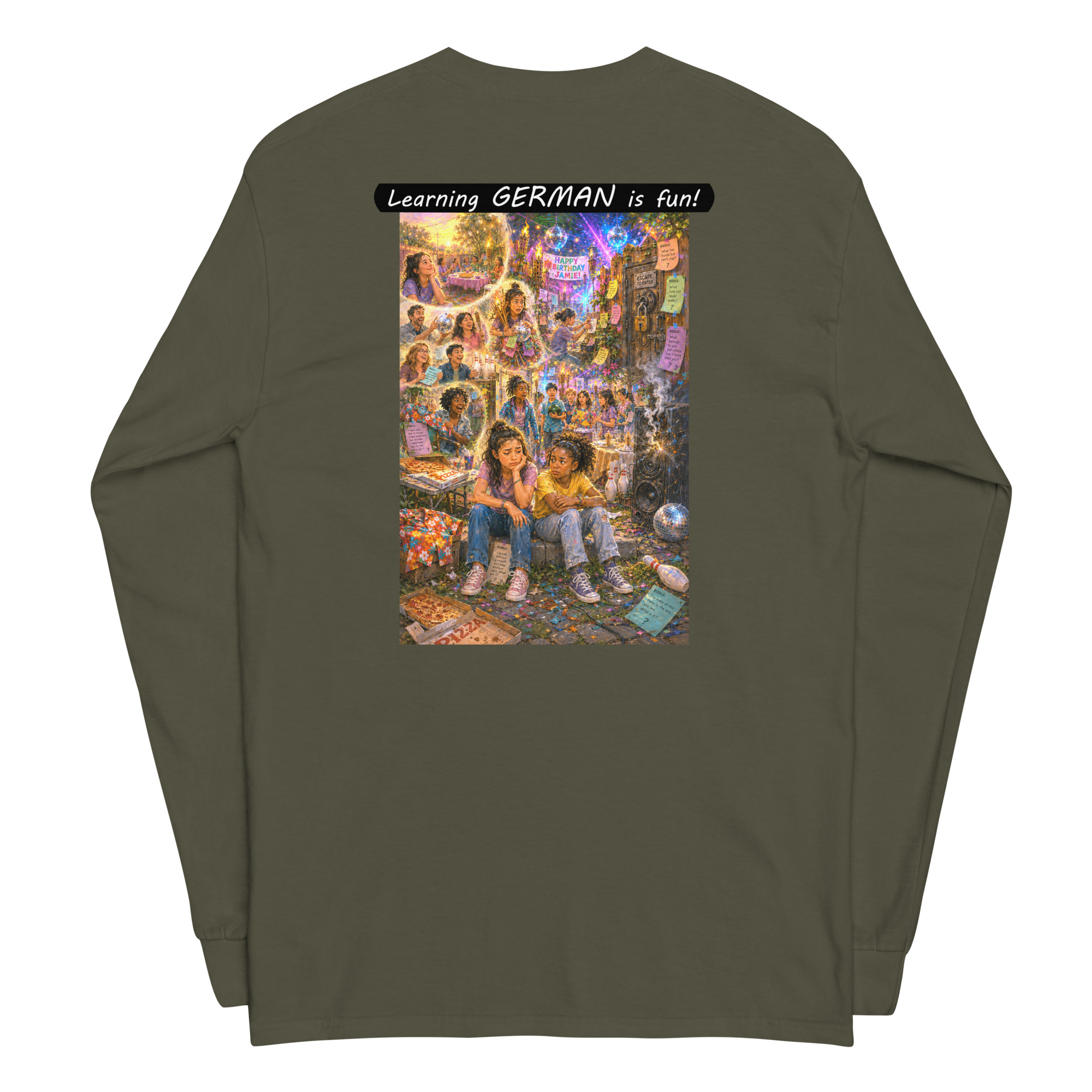 Unisex Long Sleeve Shirt - Learning GERMAN is fun! - The Surprise Party - Image 16