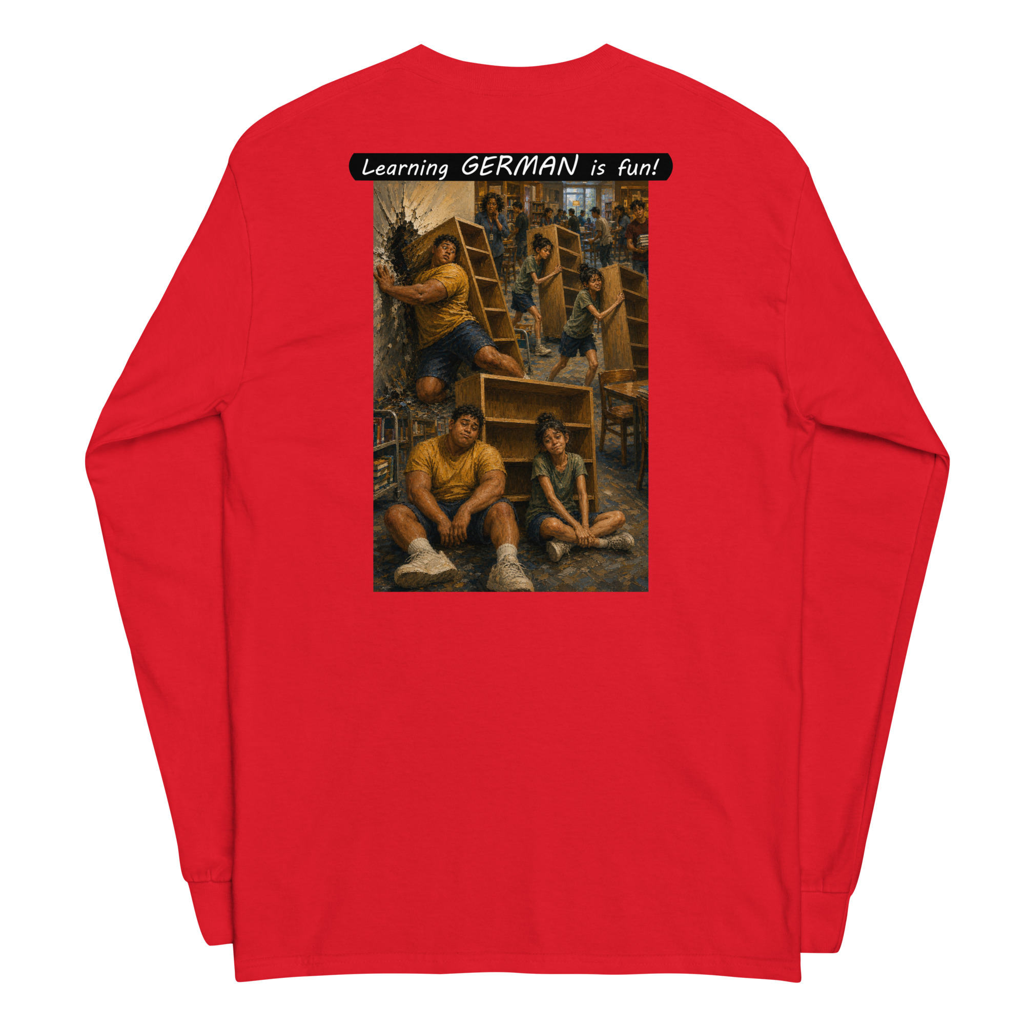 Unisex Long Sleeve Shirt - Learning GERMAN is fun! - Fair Trade - Image 16