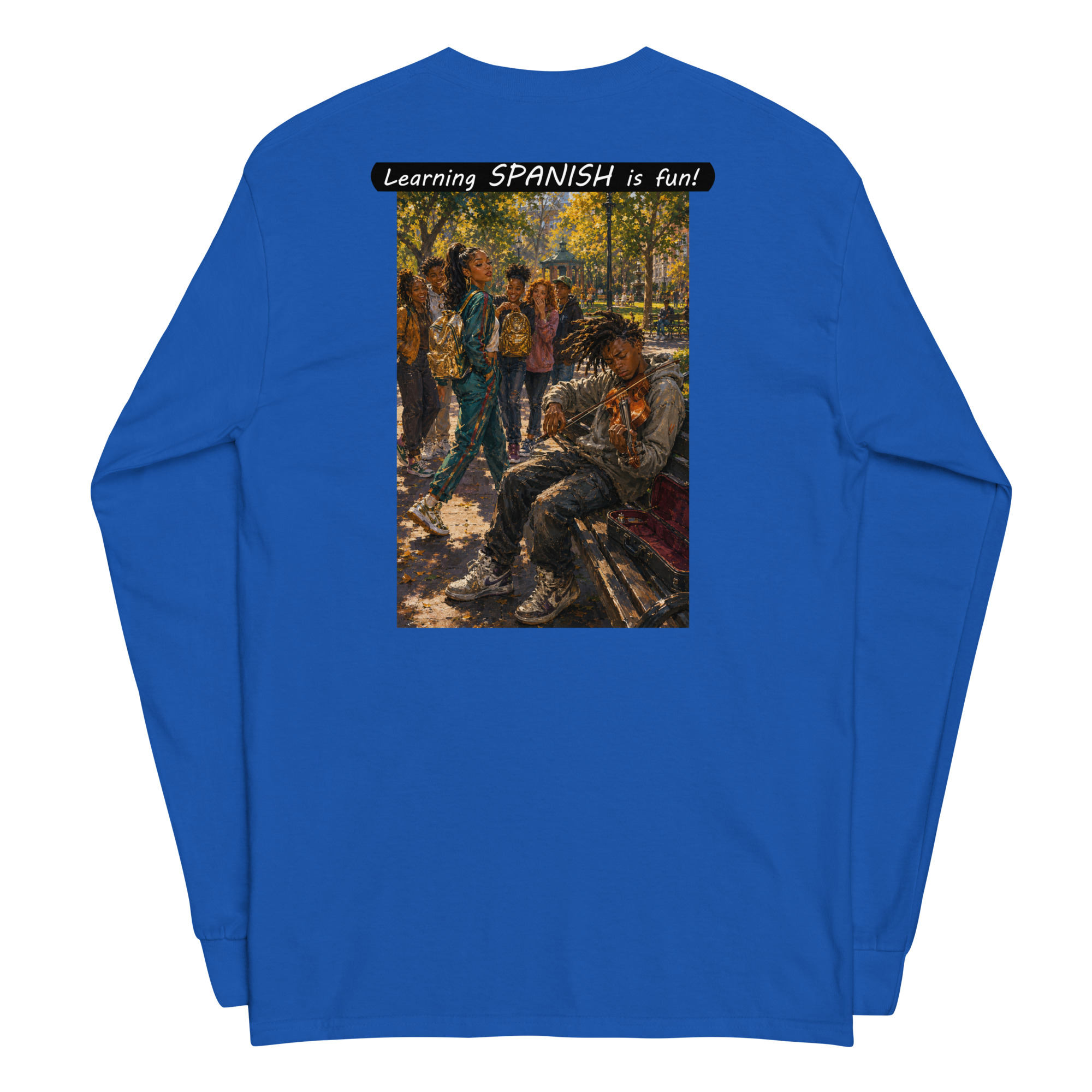 Unisex Long Sleeve Shirt - Learning SPANISH is fun! - The Spotlight - Image 12