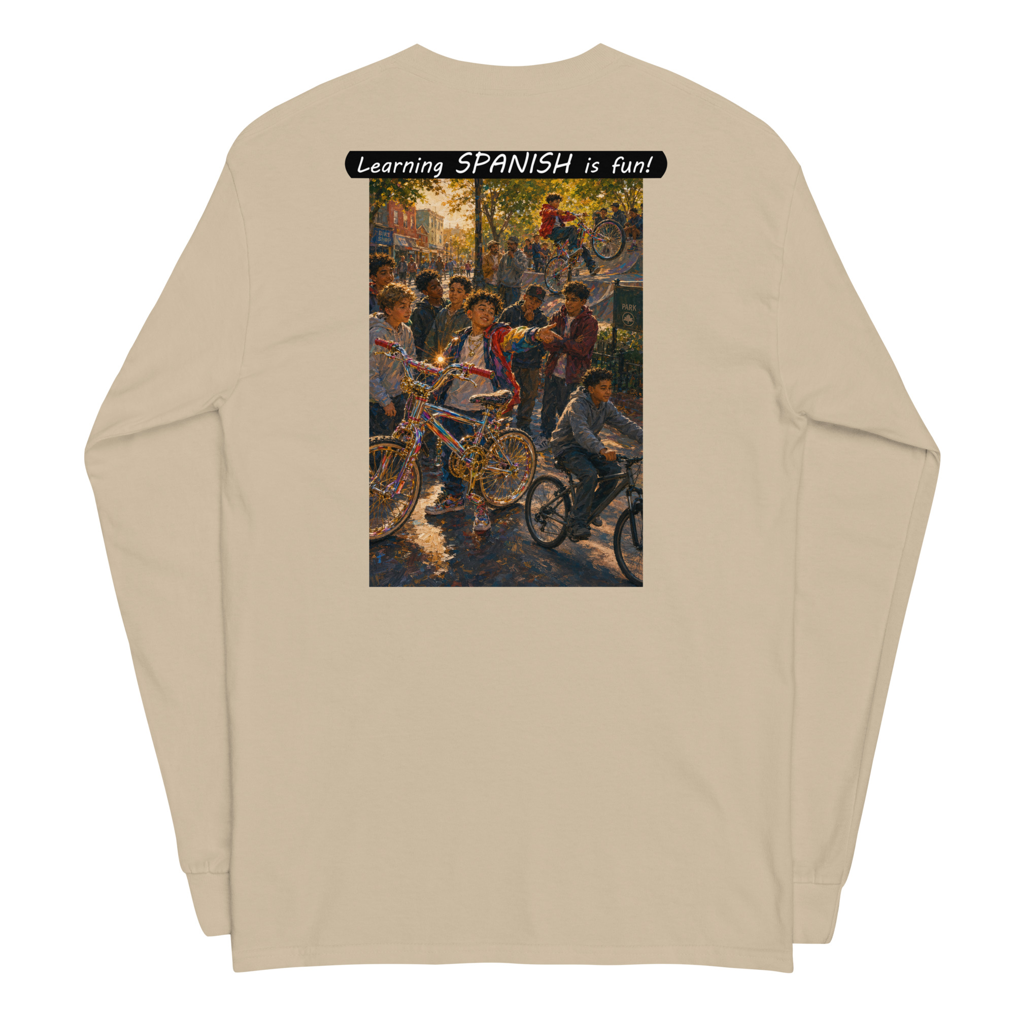 Unisex Long Sleeve Shirt - Learning SPANISH is fun! - The Show Off - Image 24