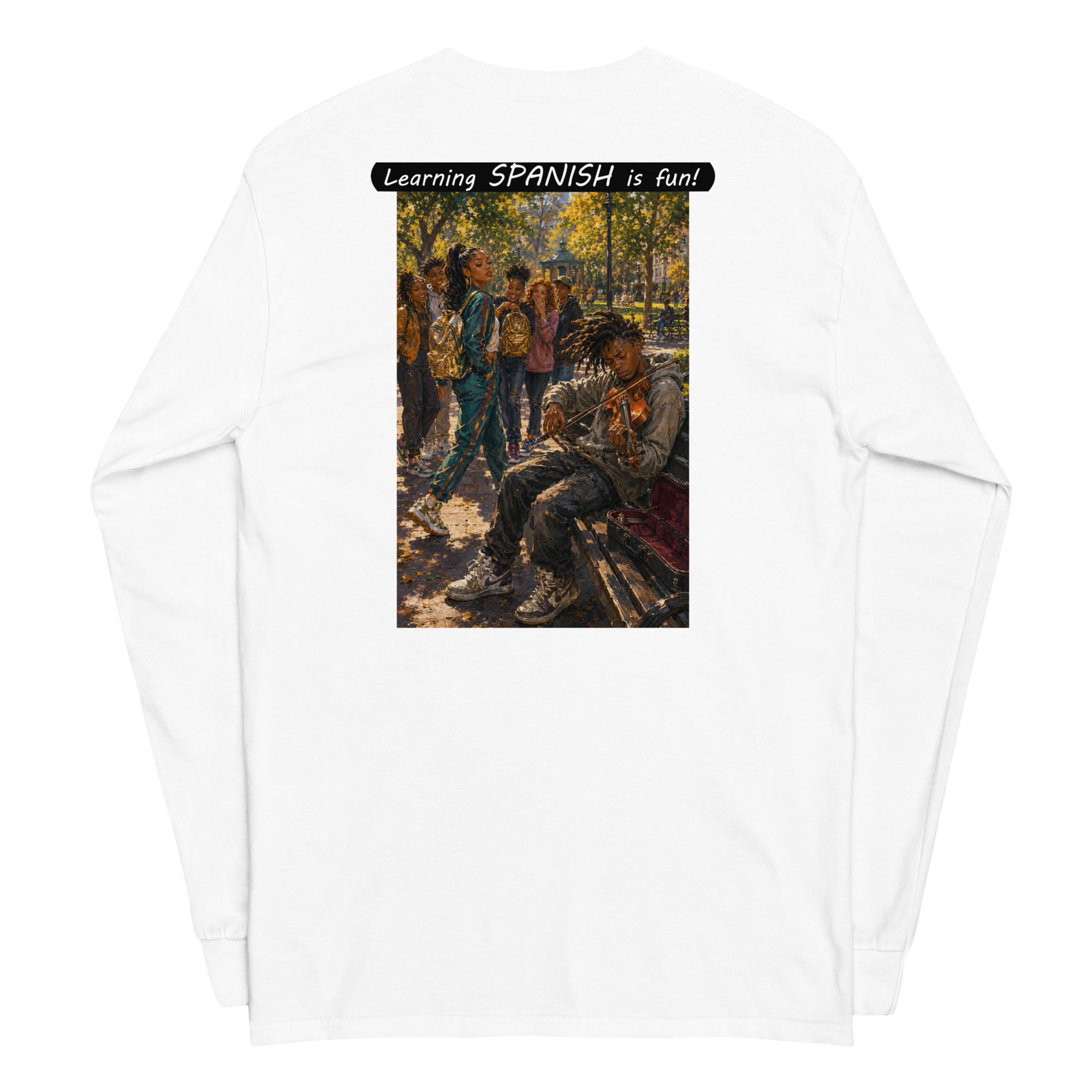 Unisex Long Sleeve Shirt - Learning SPANISH is fun! - The Spotlight - Image 30