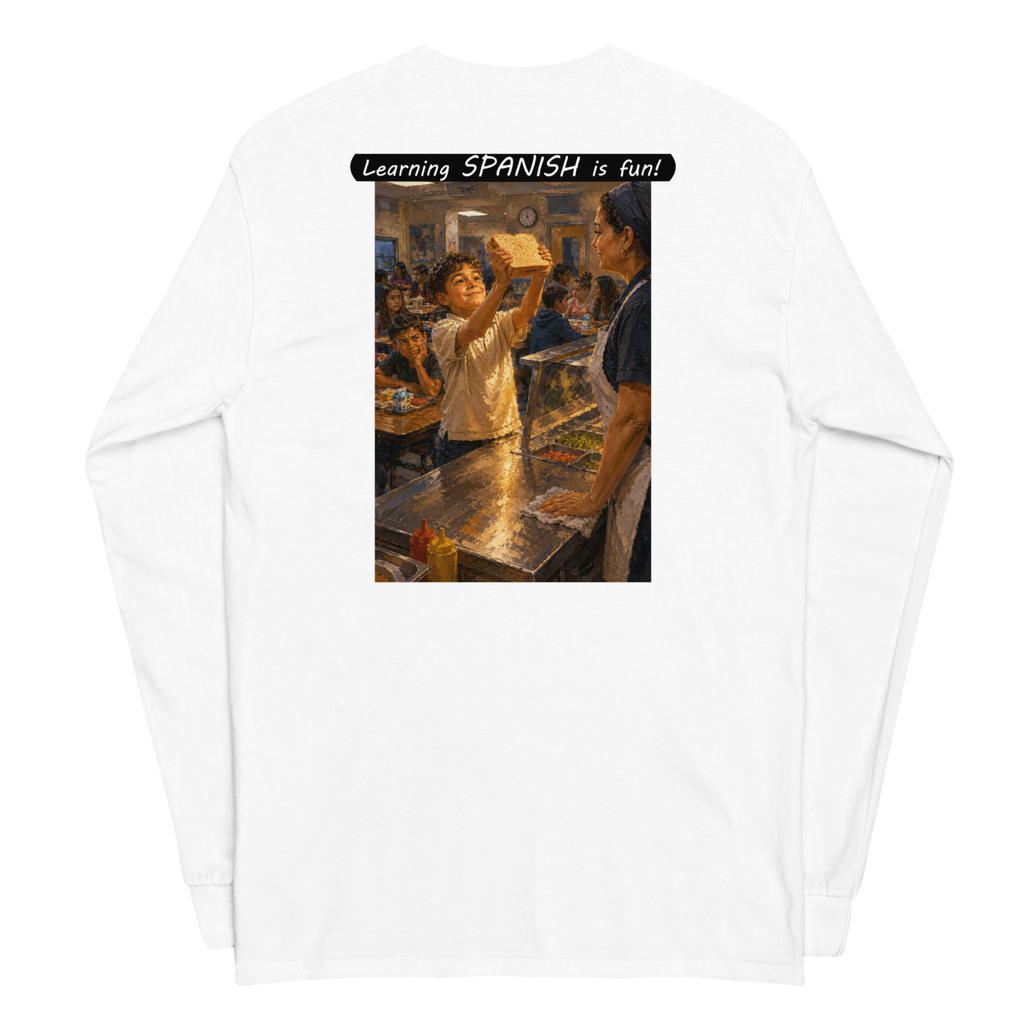 Unisex Long Sleeve Shirt - Learning SPANISH is fun! - Crusty Roof Tiles - Image 32