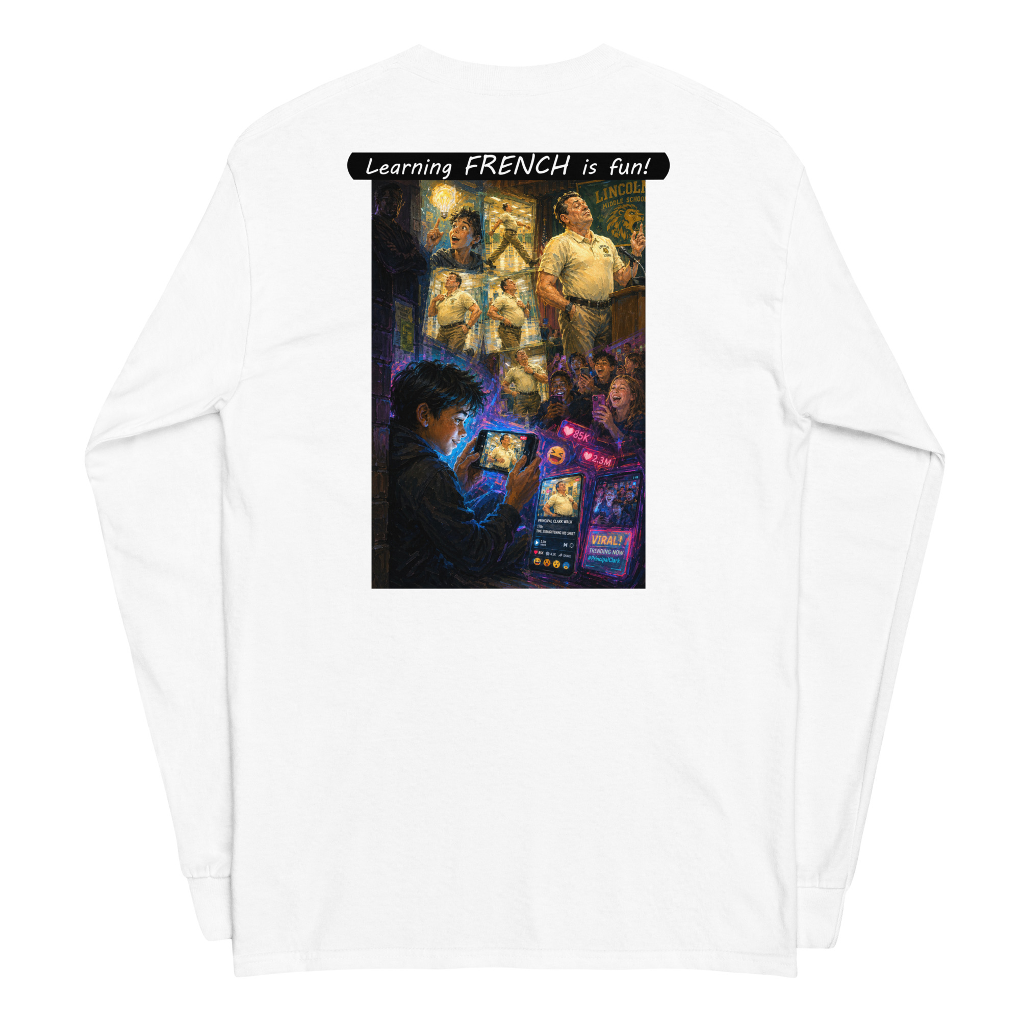 Unisex Long Sleeve Shirt - Learning FRENCH is fun! - The Influencer - Image 33