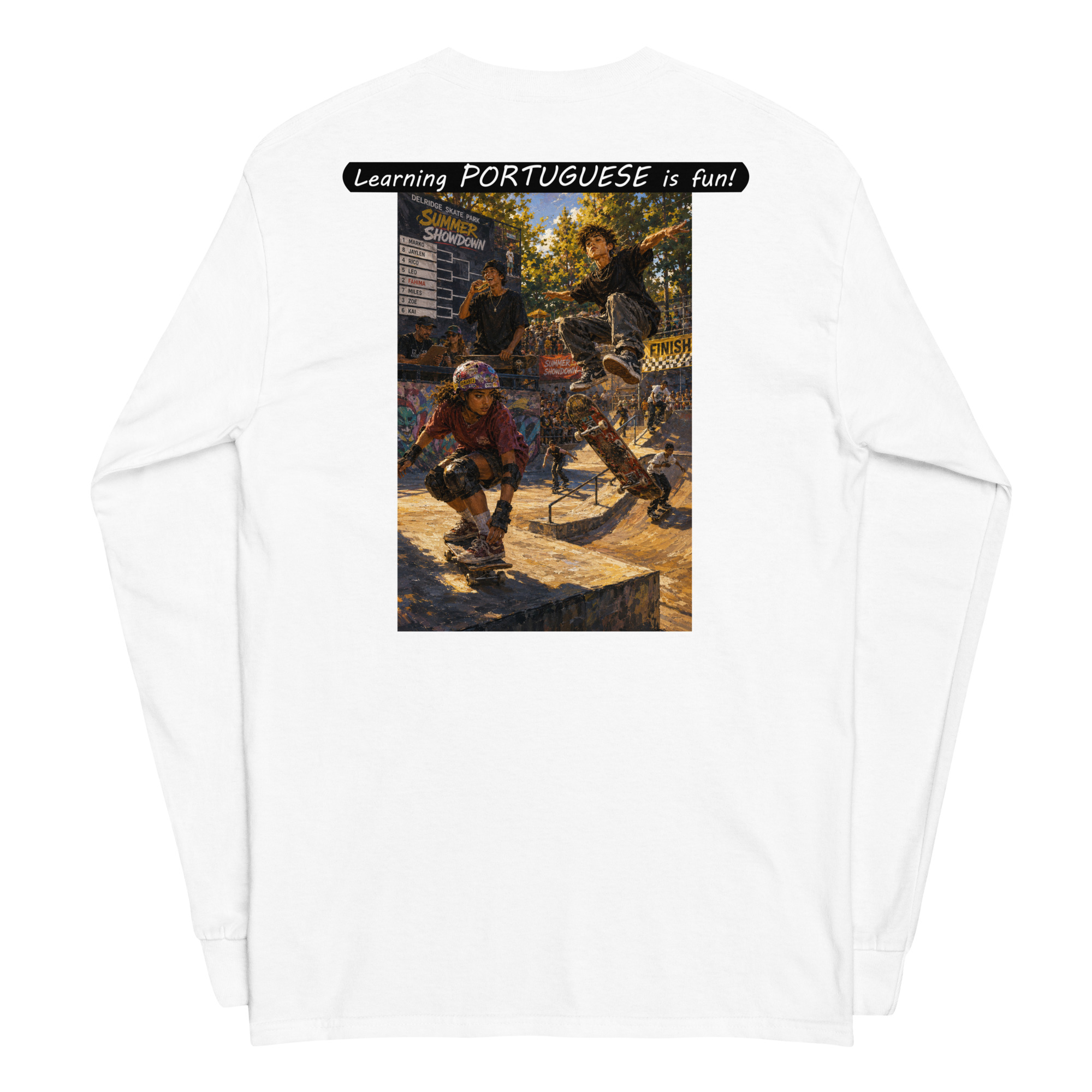 Unisex Long Sleeve Shirt - Learning PORTUGUESE is fun! - The Summer Showdown - Image 34