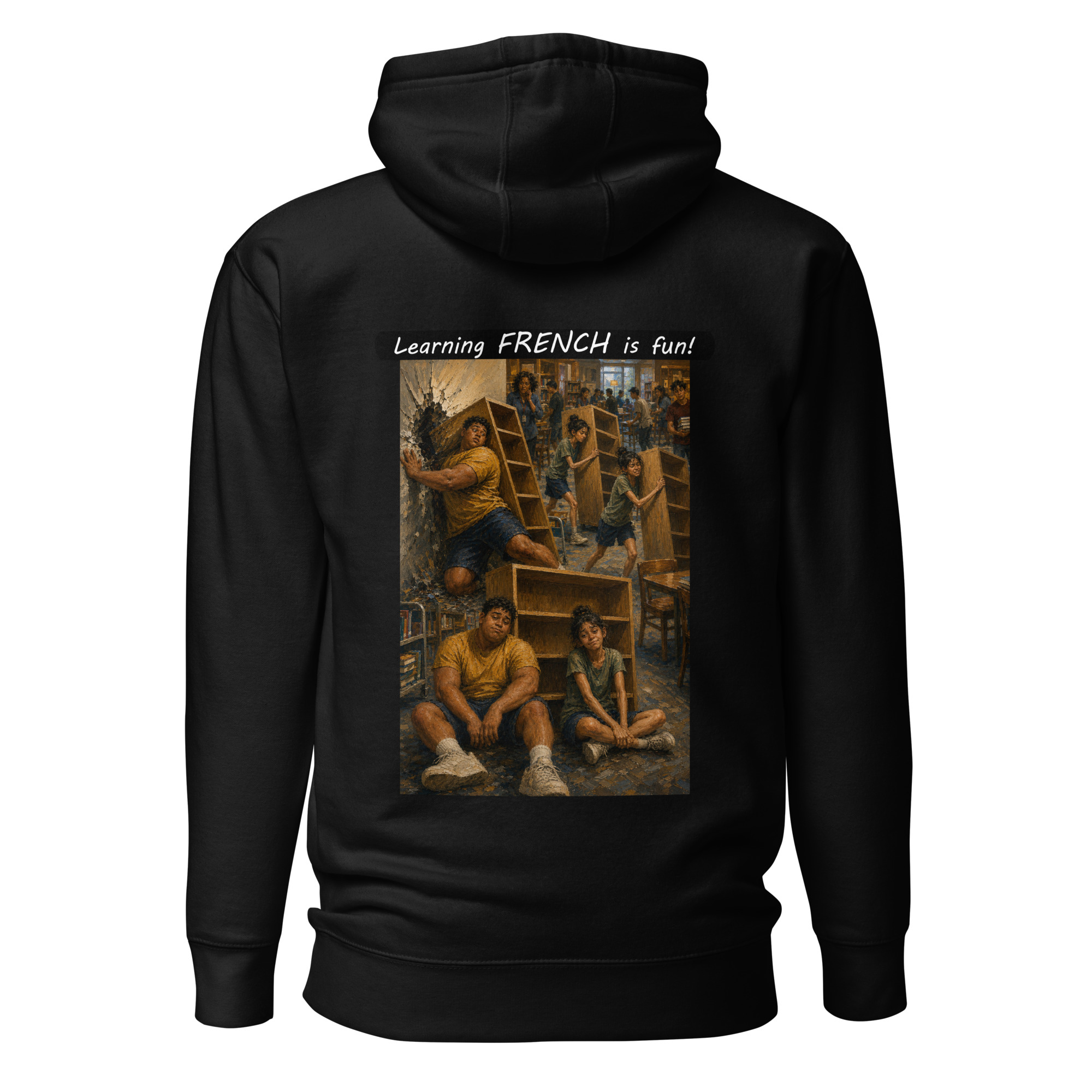 Unisex Premium Pullover Hoodie - Learning FRENCH is fun! - Fair Trade - Image 8