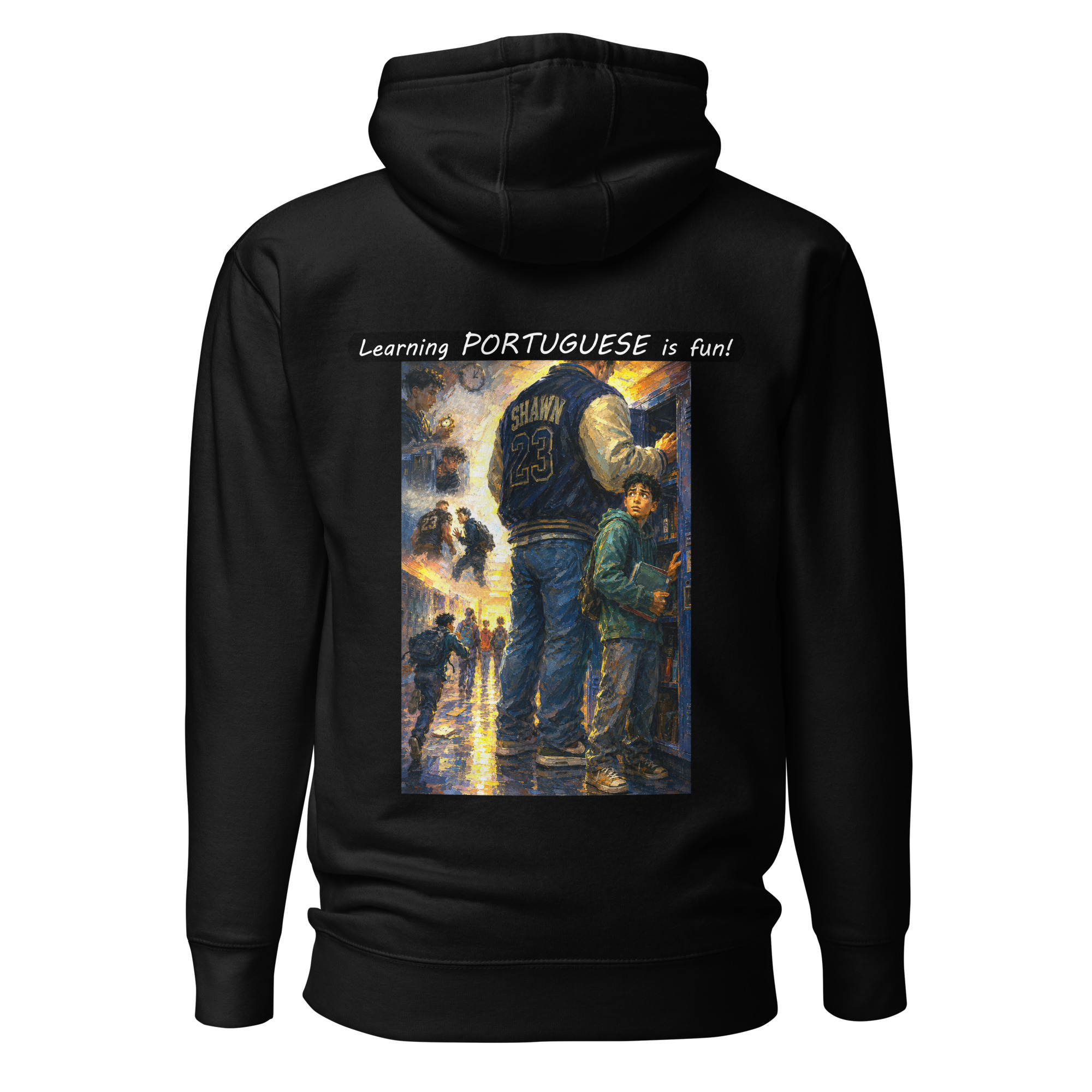 Unisex Premium Pullover Hoodie - Learning PORTUGUESE is fun! - The School Locker - Image 12