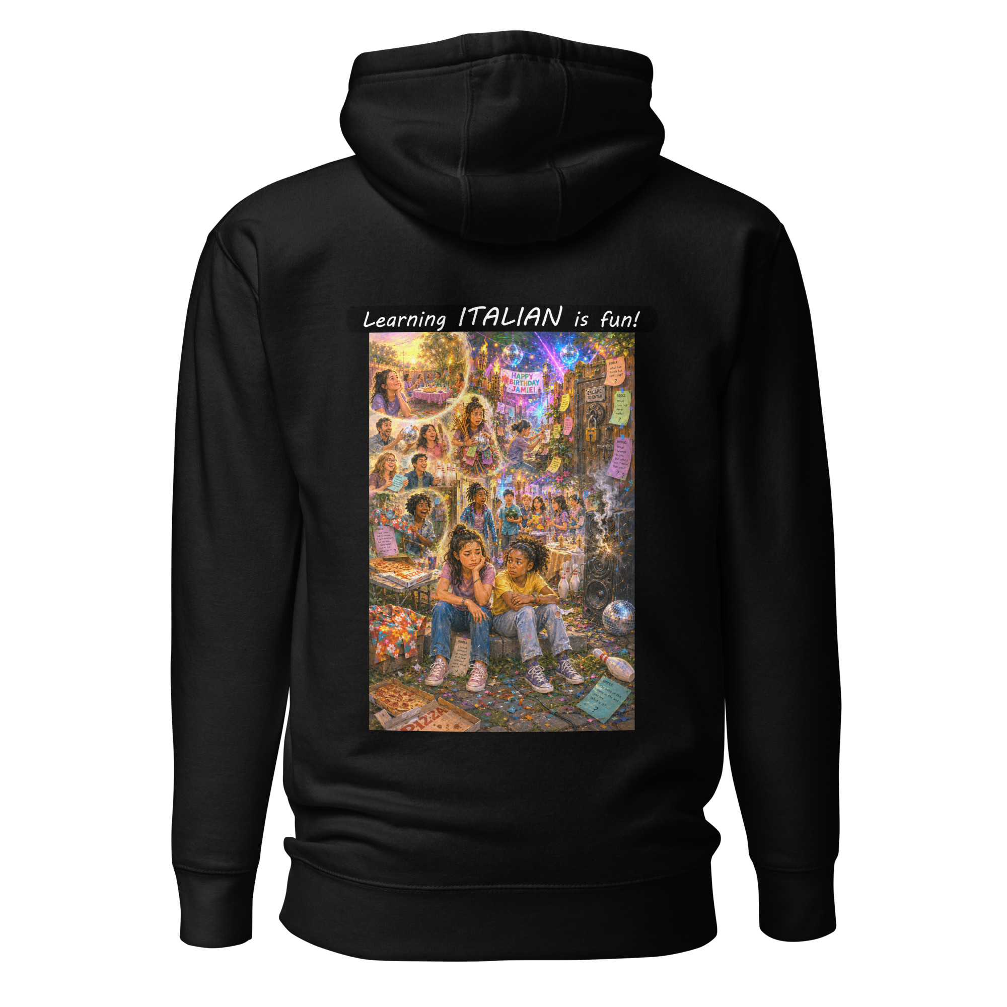 Unisex Premium Pullover Hoodie - Learning ITALIAN is fun! - The Surprise Party - Image 8