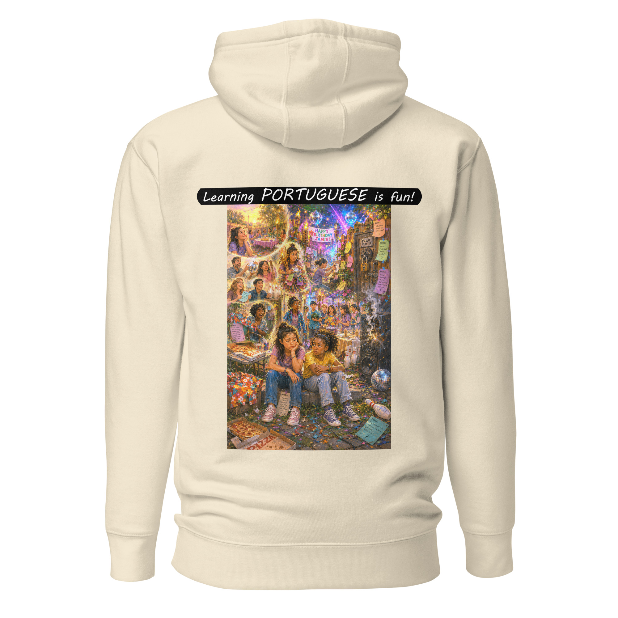 Unisex Premium Pullover Hoodie - Learning PORTUGUESE is fun! - The Surprise Party - Image 44