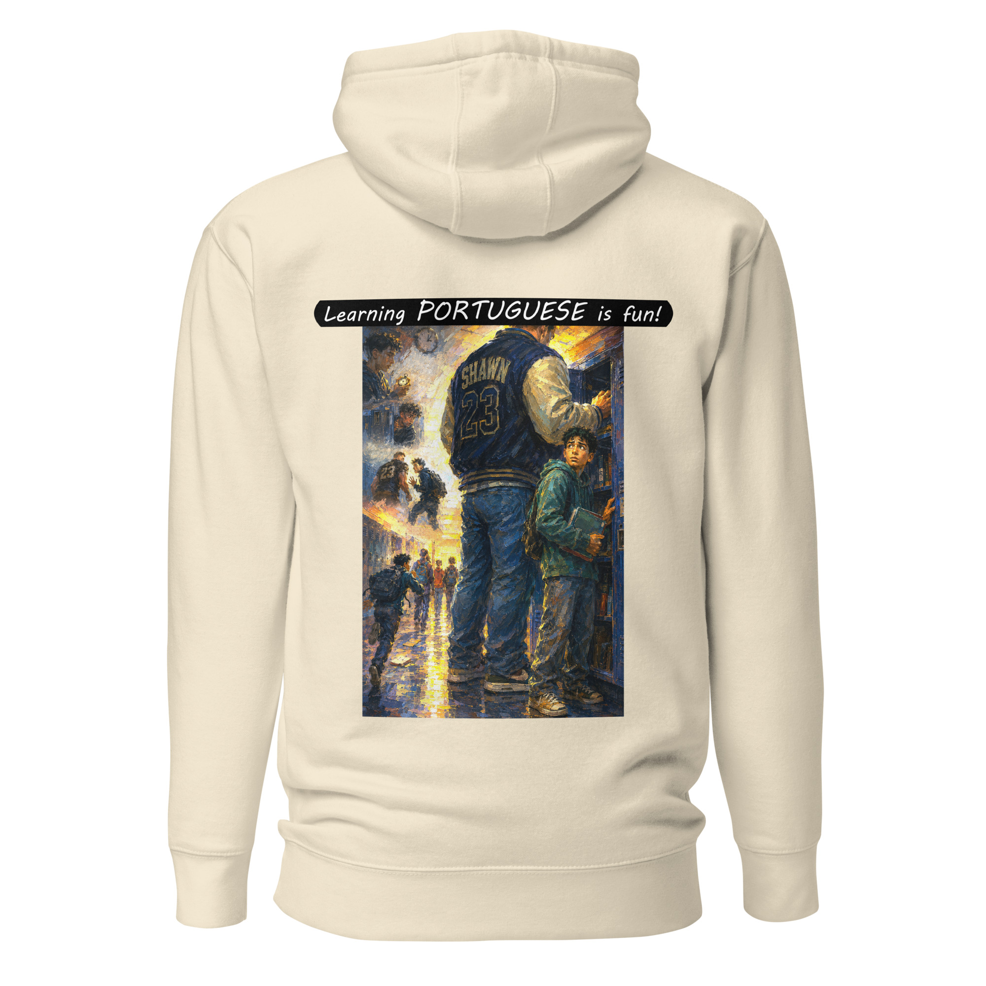 Unisex Premium Pullover Hoodie - Learning PORTUGUESE is fun! - The School Locker - Image 44