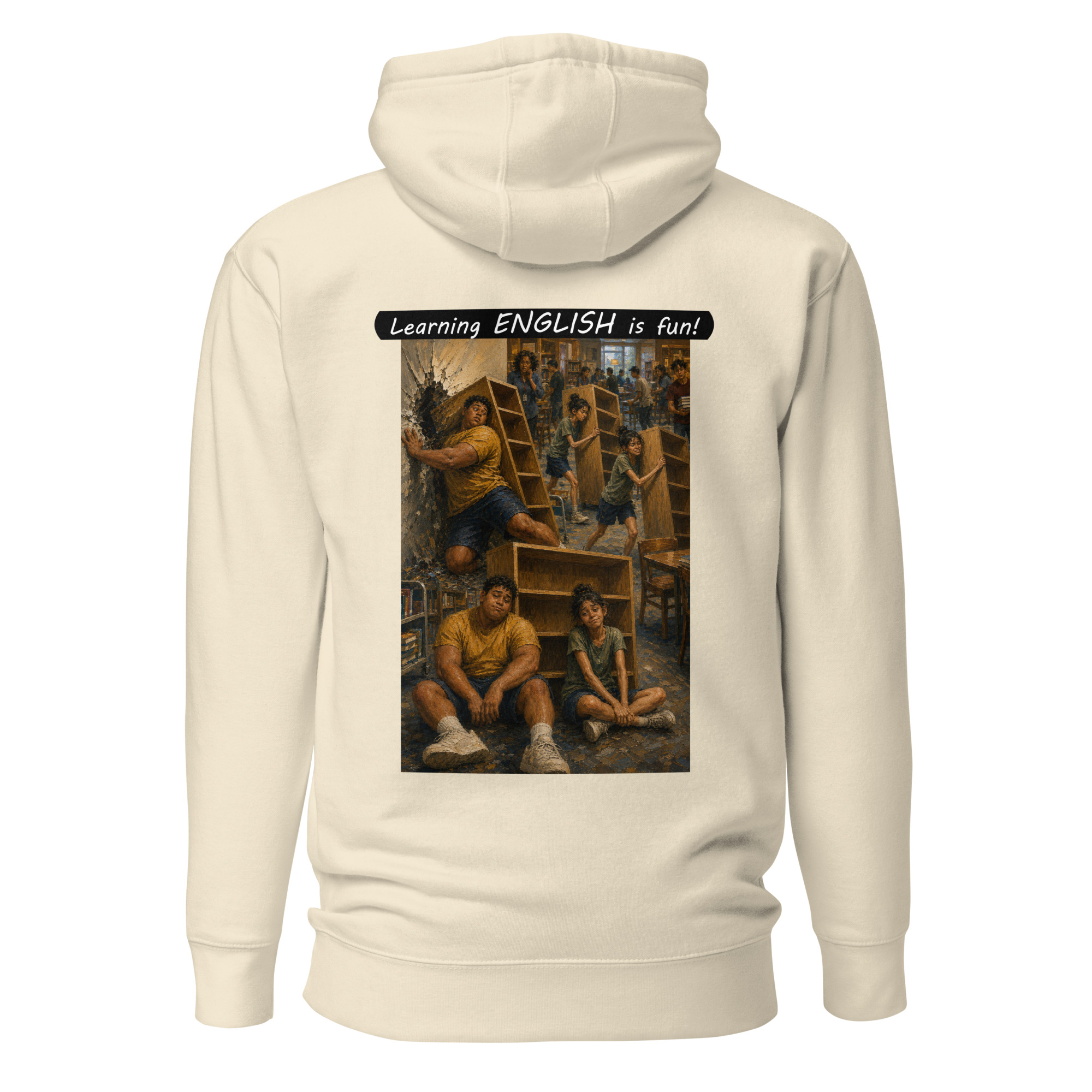Unisex Premium Pullover Hoodie - Learning ENGLISH is fun! - Fair Trade - Image 40