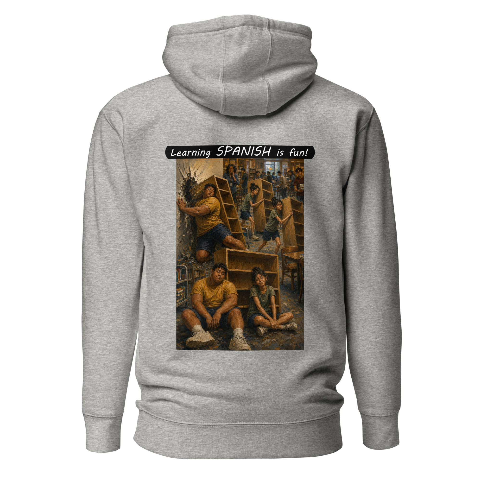 Unisex Premium Pullover Hoodie - Learning SPANISH is fun! - Fair Trade - Image 8
