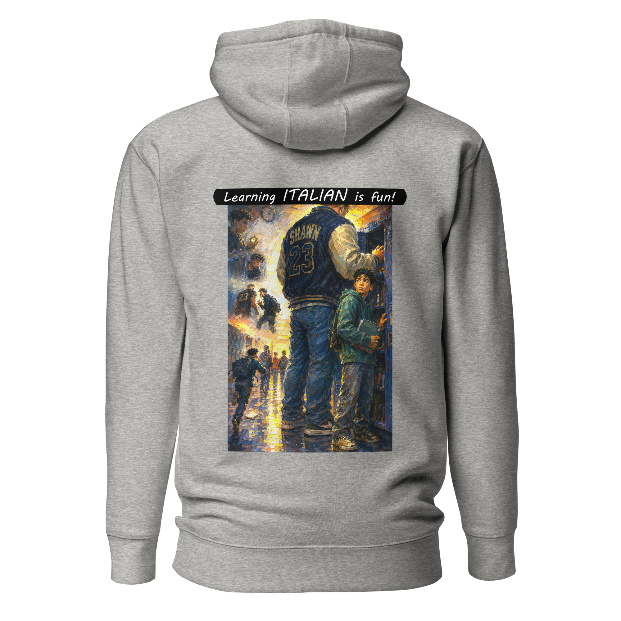 Unisex Premium Pullover Hoodie - Learning ITALIAN is fun! - The School Locker - Image 1