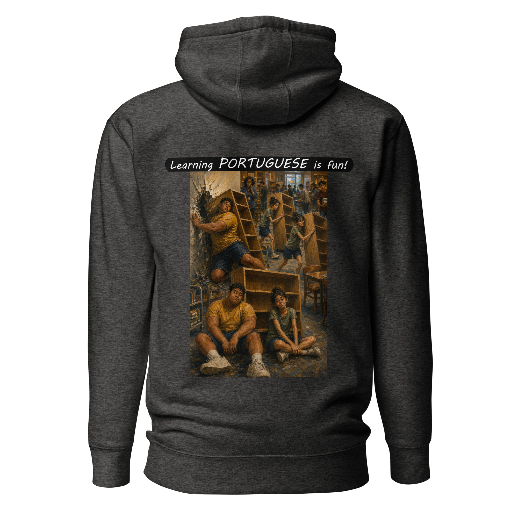 Unisex Premium Pullover Hoodie - Learning PORTUGUESE is fun! - Fair Trade - Image 16