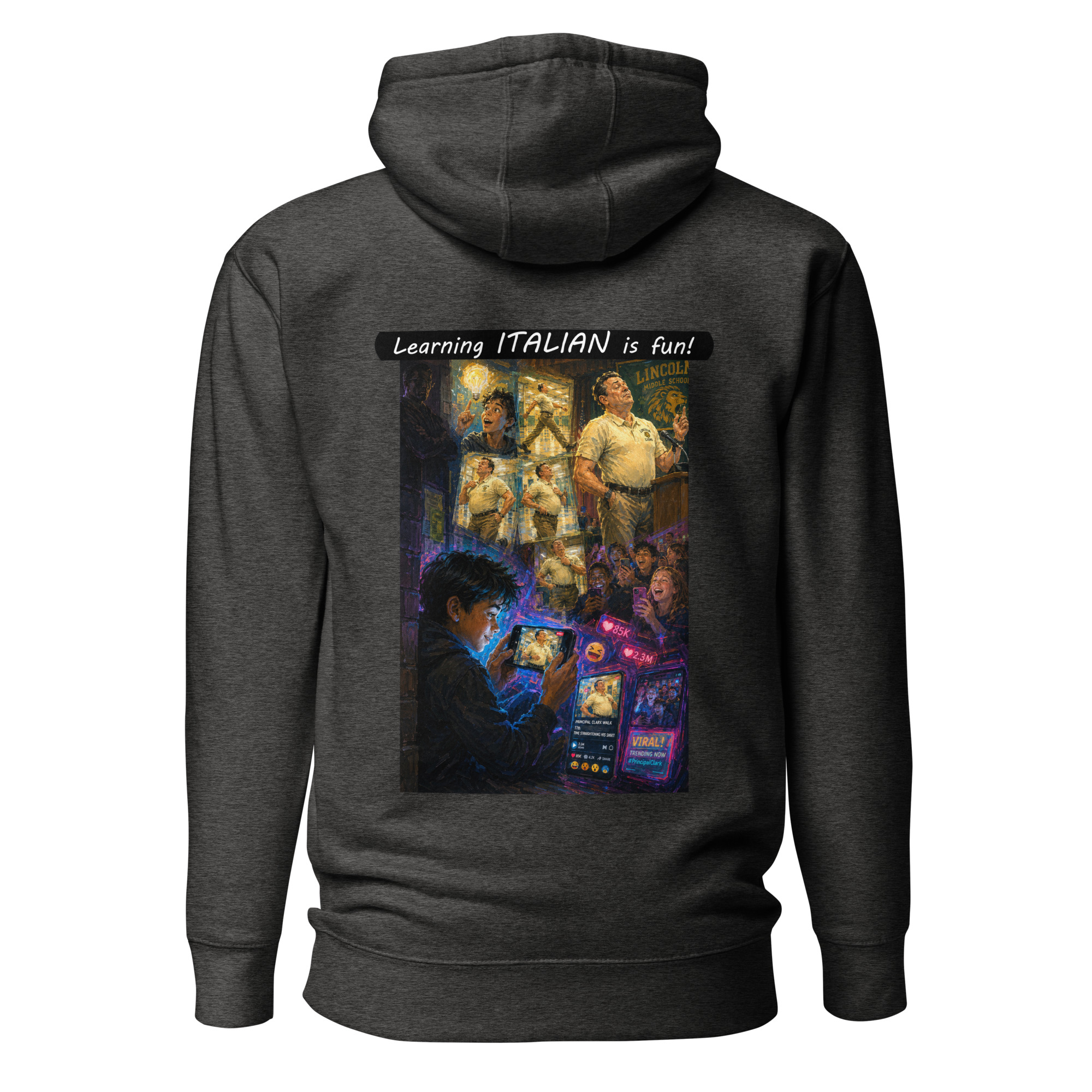 Unisex Premium Pullover Hoodie - Learning ITALIAN is fun! - The Influencer - Image 16