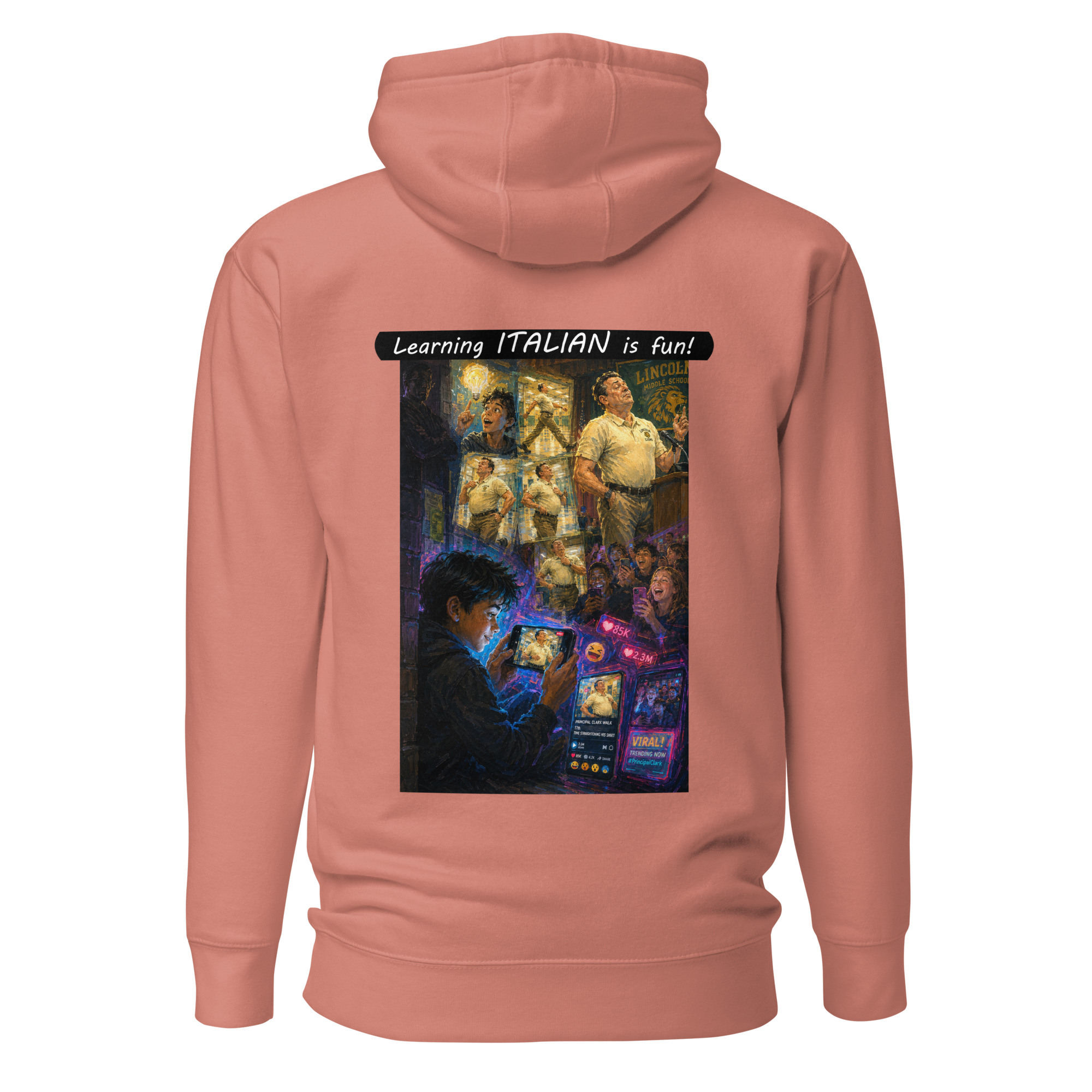 Unisex Premium Pullover Hoodie - Learning ITALIAN is fun! - The Influencer - Image 20