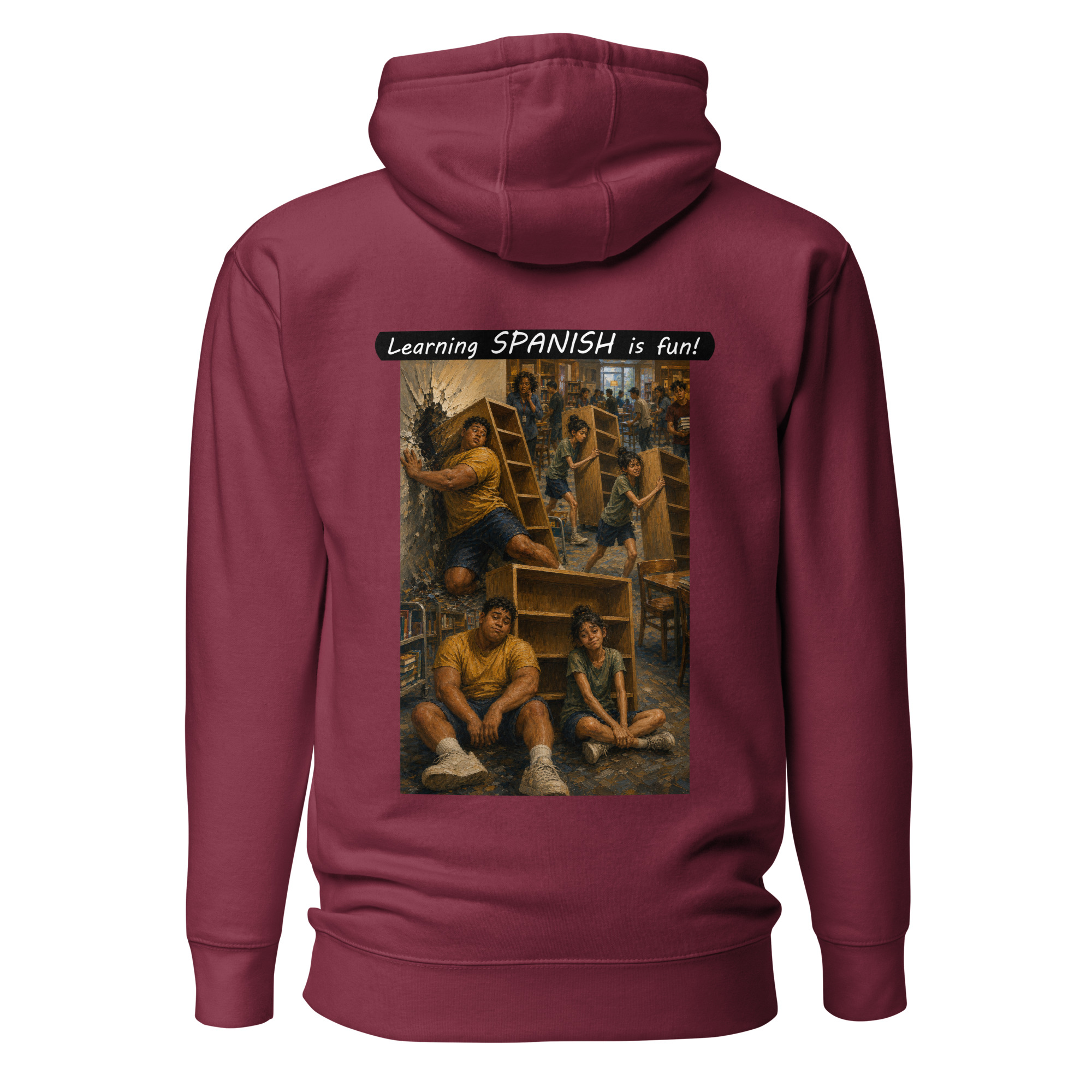 Unisex Premium Pullover Hoodie - Learning SPANISH is fun! - Fair Trade - Image 17