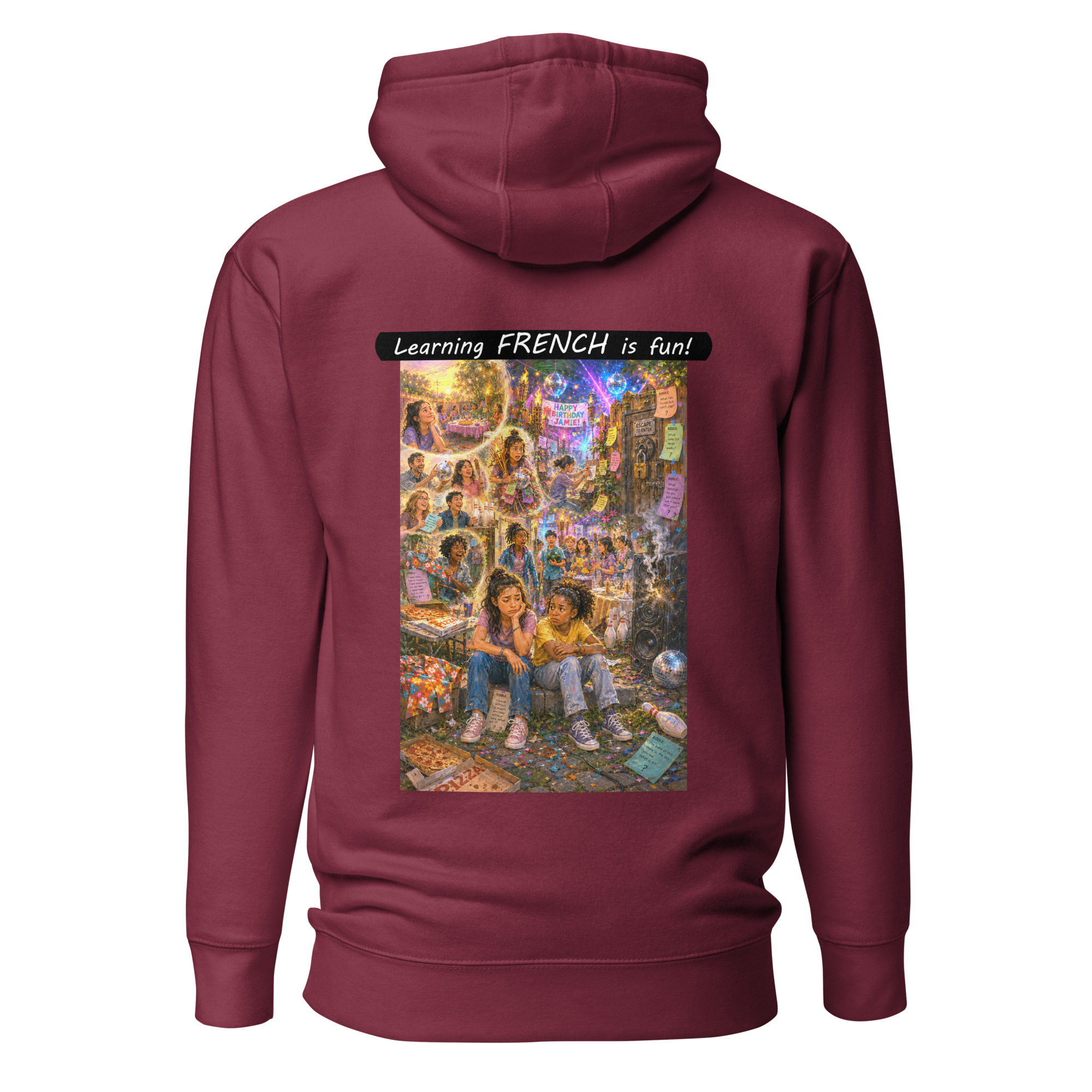 Unisex Premium Pullover Hoodie - Learning FRENCH is fun! - The Surprise Party - Image 23
