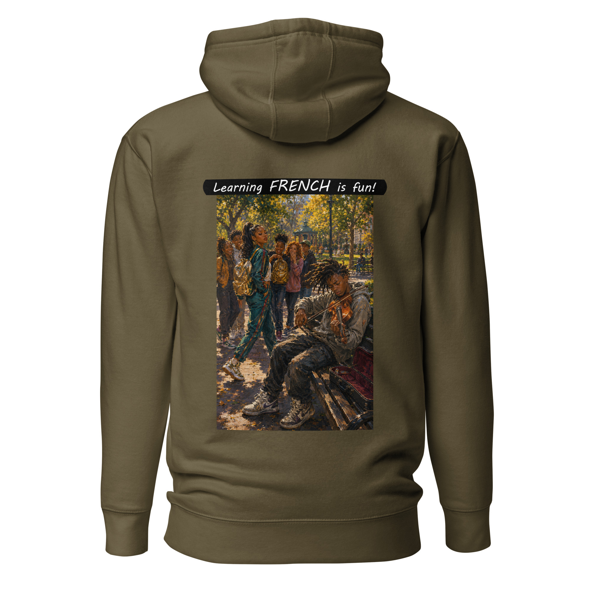 Unisex Premium Pullover Hoodie - Learning FRENCH is fun! - The Spotlight - Image 1