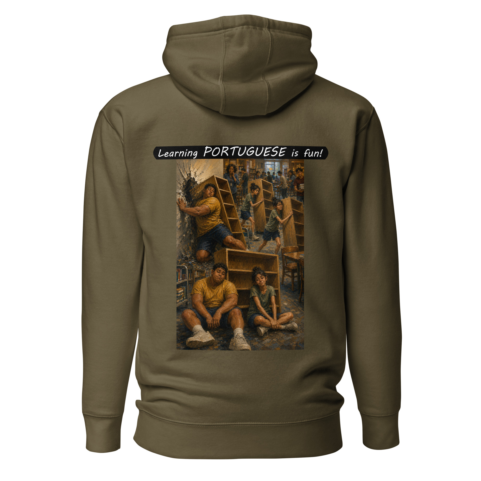 Unisex Premium Pullover Hoodie - Learning PORTUGUESE is fun! - Fair Trade - Image 26
