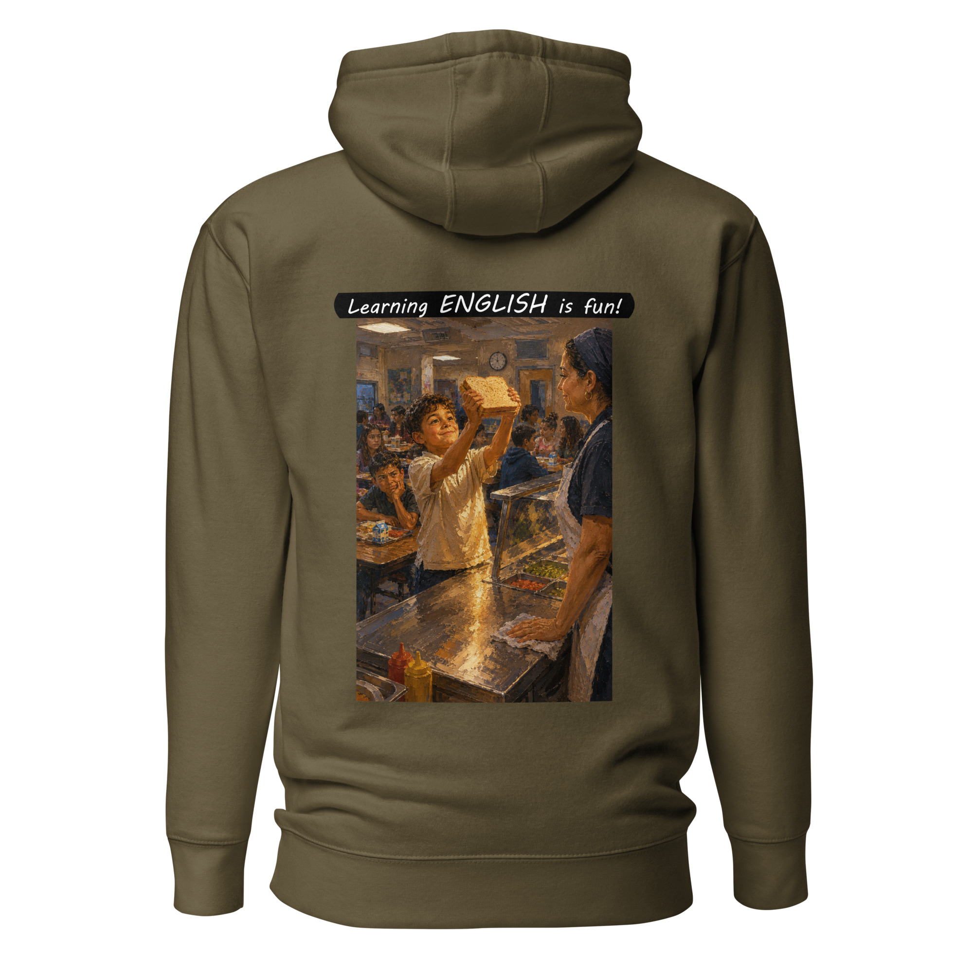 Unisex Premium Pullover Hoodie - Learning ENGLISH is fun! - Crusty Roof Tiles - Image 22