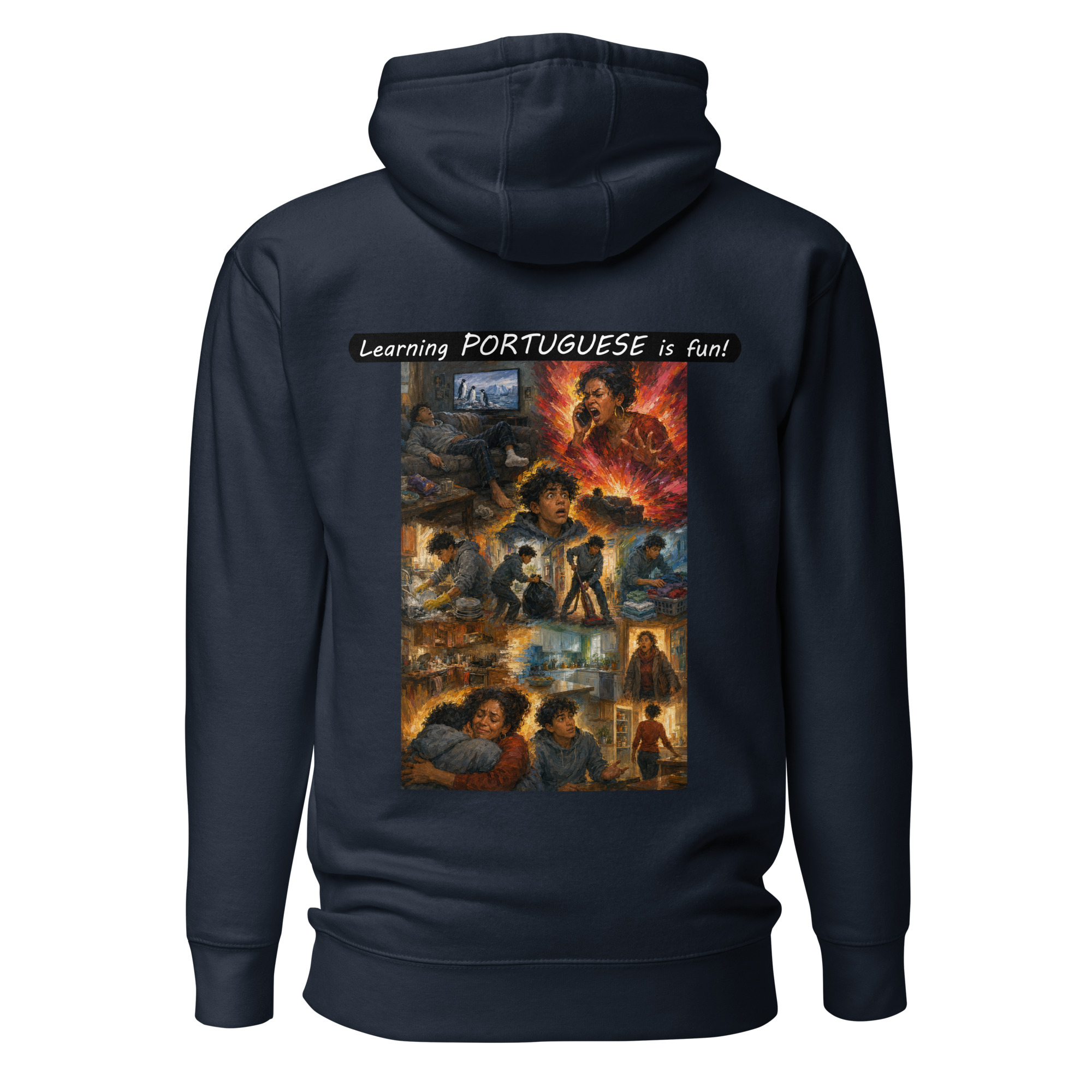 Unisex Premium Pullover Hoodie - Learning PORTUGUESE is fun! - Your Mama - Image 32