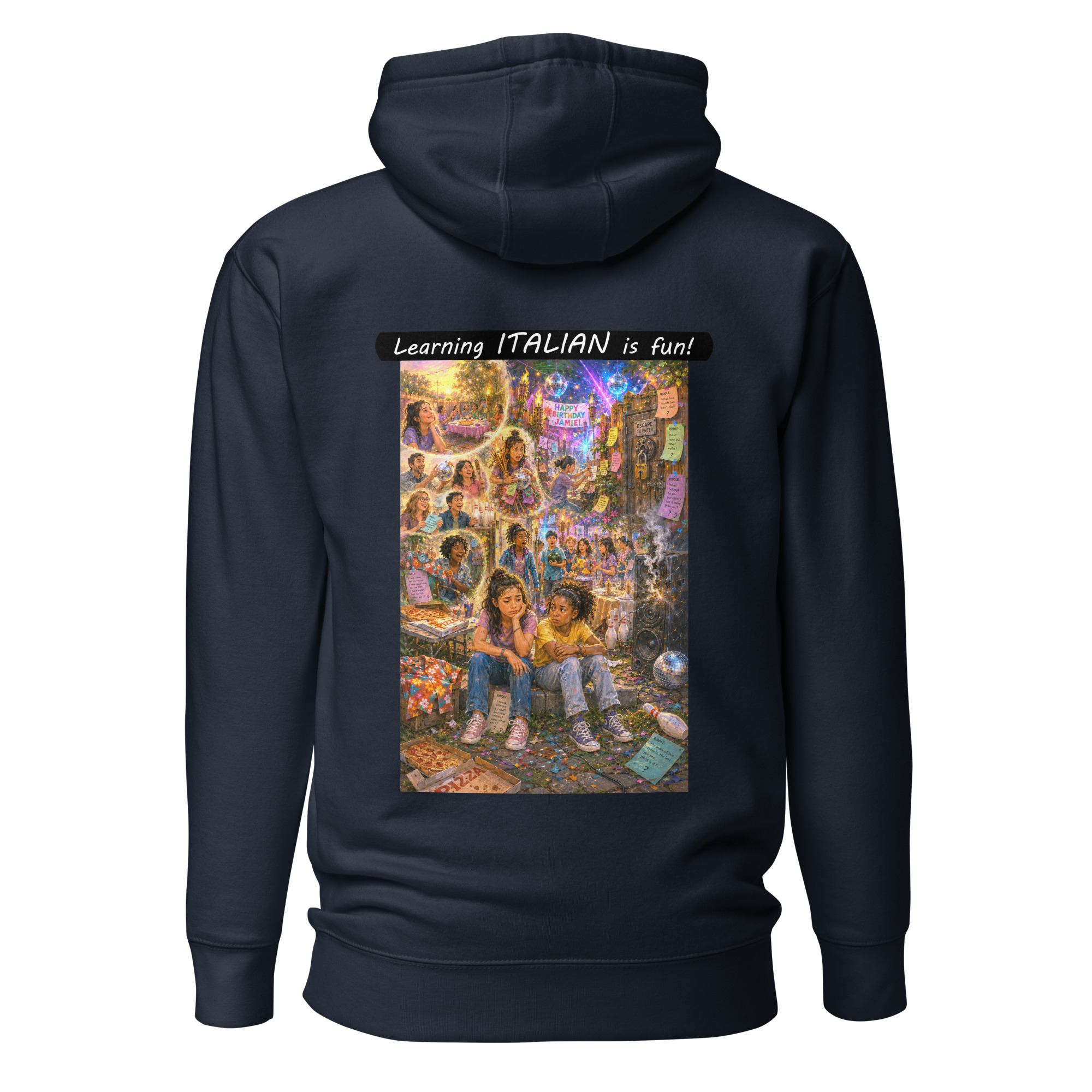 Unisex Premium Pullover Hoodie - Learning ITALIAN is fun! - The Surprise Party - Image 29